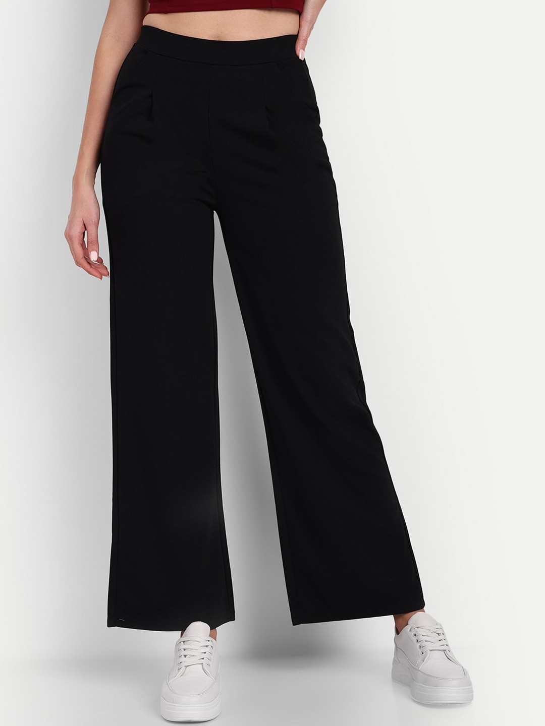 BROADSTAR Women Tailored Loose Fit Easy Wash Pleated Stretchable Wide Leg Trousers, Black
BROADSTAR Women Tailored Loose Fit Easy Wash Pleated Stretchable Wide Leg Trousers, Black