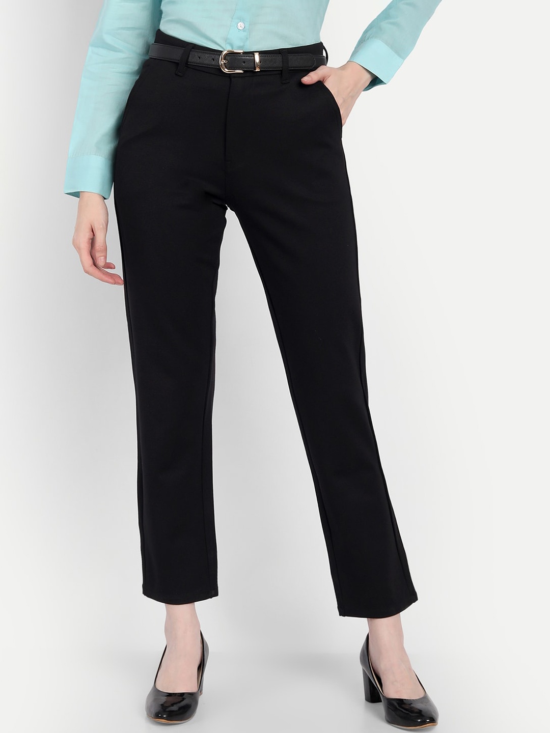 BROADSTAR Women Relaxed Straight Leg Slim Fit High-Rise Easy Wash Formal Trousers, Black
BROADSTAR Women Relaxed Straight Leg Slim Fit High-Rise Easy Wash Formal Trousers, Black