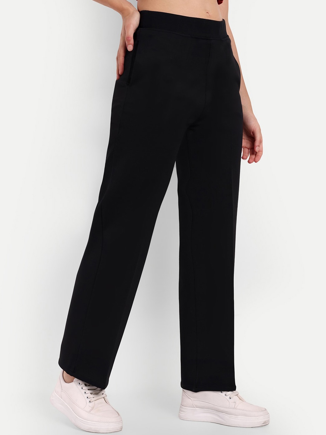 BROADSTAR Women Relaxed Straight Leg Straight Fit High-Rise Easy Wash Trousers, Black
BROADSTAR Women Relaxed Straight Leg Straight Fit High-Rise Easy Wash Trousers, Black