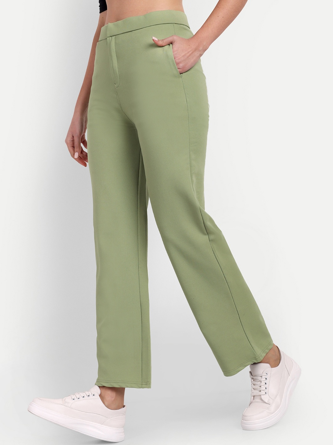 BROADSTAR Women Relaxed Straight Leg Straight Fit High-Rise Easy Wash Parallel Trousers, Green
BROADSTAR Women Relaxed Straight Leg Straight Fit High-Rise Easy Wash Parallel Trousers, Green