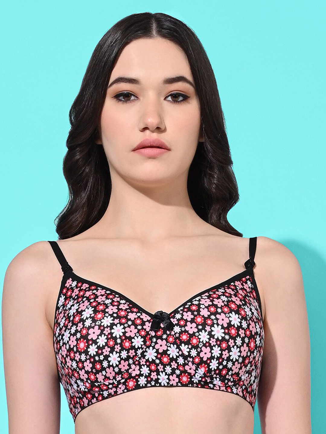 FIMS Floral Printed Full Coverage Lightly Padded Everyday Bra All Day Comfort, Black
FIMS Floral Printed Full Coverage Lightly Padded Everyday Bra All Day Comfort, Black