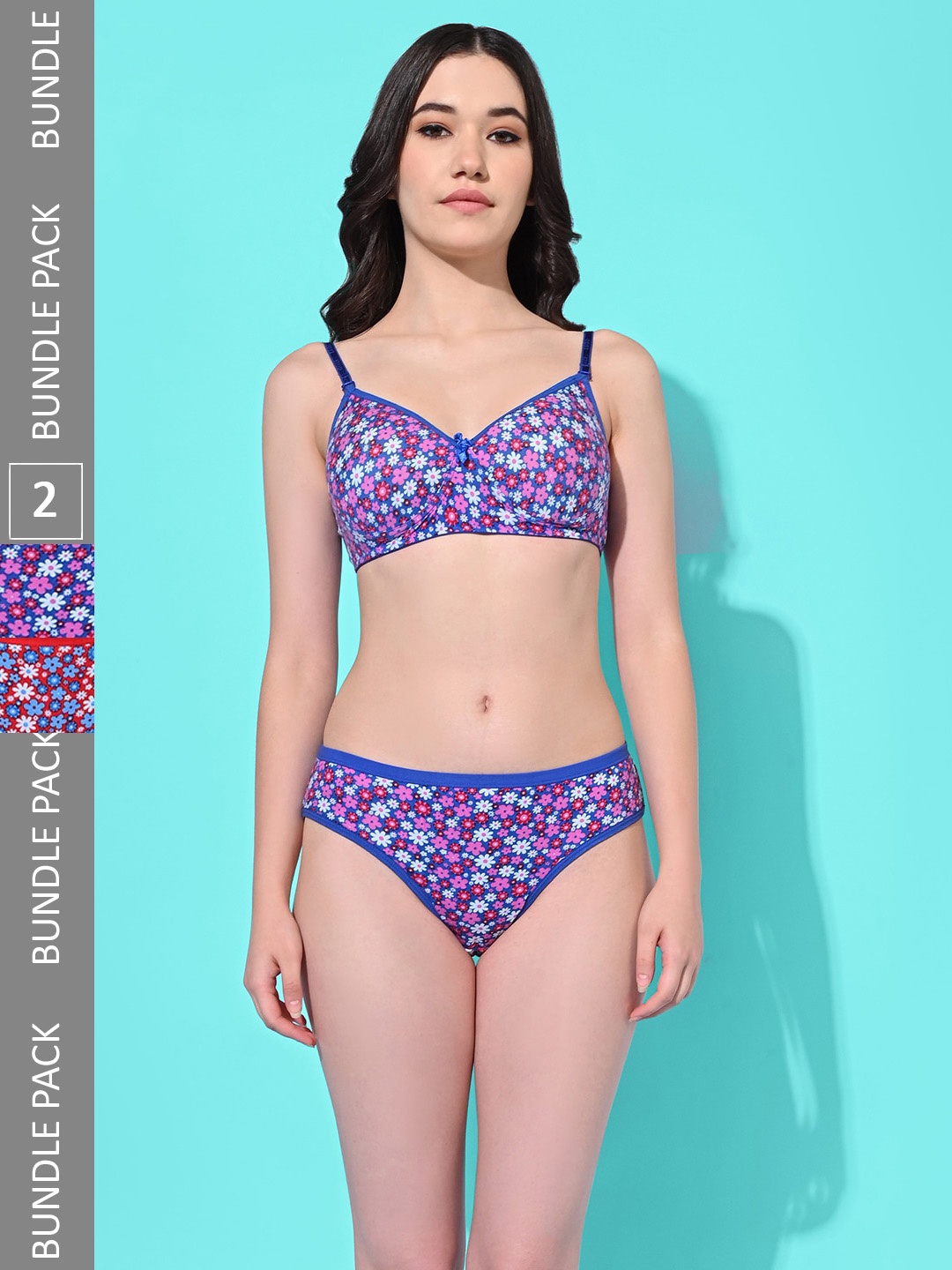 FIMS Pack of 2 Floral Printed Lightly Padded Lingerie Set Sarika_Pad_Set_RedBlue_B, Blue
FIMS Pack of 2 Floral Printed Lightly Padded Lingerie Set Sarika_Pad_Set_RedBlue_B, Blue