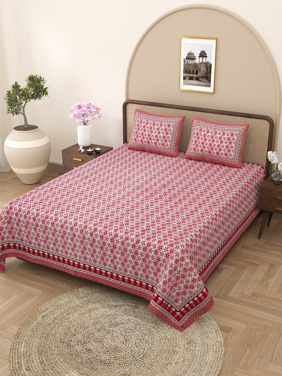 CURIOUS LIFESTYLE Maroon & Black Floral 300 TC Cotton King Bedsheet with 2 Pillow Covers
CURIOUS LIFESTYLE Maroon & Black Floral 300 TC Cotton King Bedsheet with 2 Pillow Covers