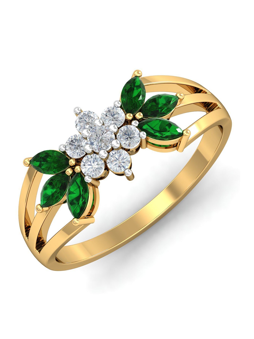 KUBERBOX Mother Nature Beauty 18KT Gold Diamond Emerald Studded Finger Ring-2.88gm
KUBERBOX Mother Nature Beauty 18KT Gold Diamond Emerald Studded Finger Ring-2.88gm