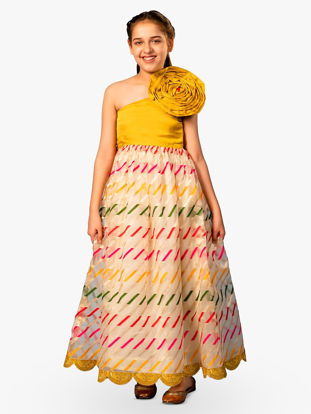 Jilmil Girls Geometric Printed Embellished One Shoulder Cotton Fit & Flare Dress, Yellow
Jilmil Girls Geometric Printed Embellished One Shoulder Cotton Fit & Flare Dress, Yellow