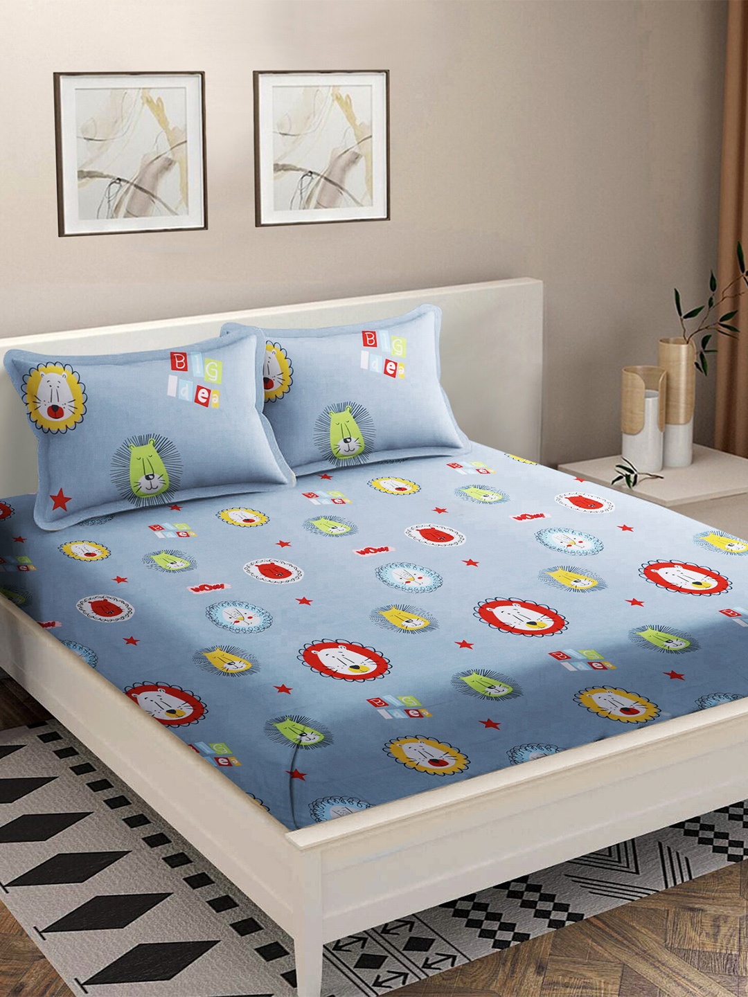 MODEFE Blue & Red Cartoon Characters 180 TC Cotton Queen Bedsheet With 2 Pillow Covers
MODEFE Blue & Red Cartoon Characters 180 TC Cotton Queen Bedsheet With 2 Pillow Covers