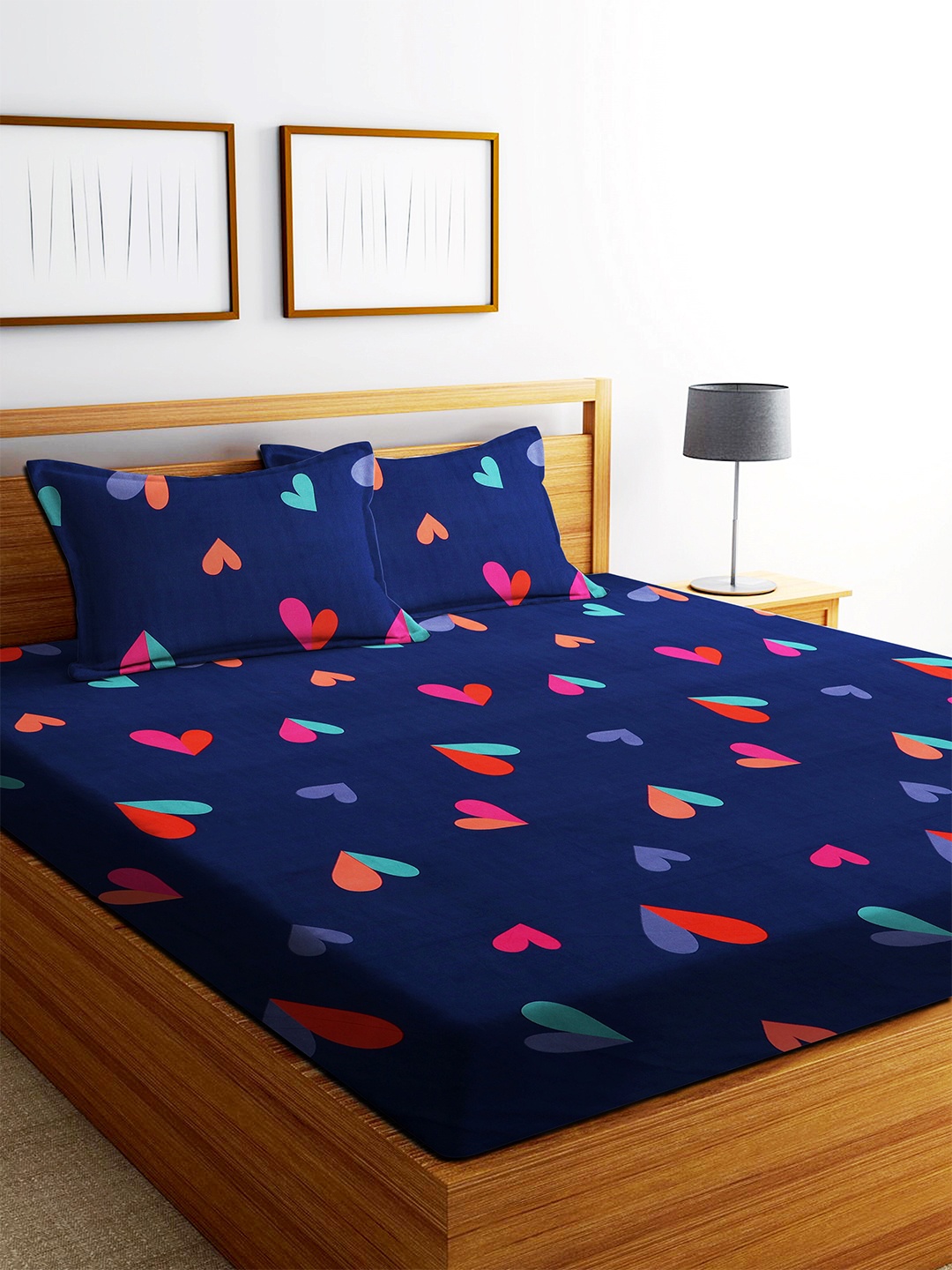 MODEFE Navy Blue & Pink Ethnic Motifs 180 TC Cotton Queen Bedsheet with 2 Pillow Covers
MODEFE Navy Blue & Pink Ethnic Motifs 180 TC Cotton Queen Bedsheet with 2 Pillow Covers