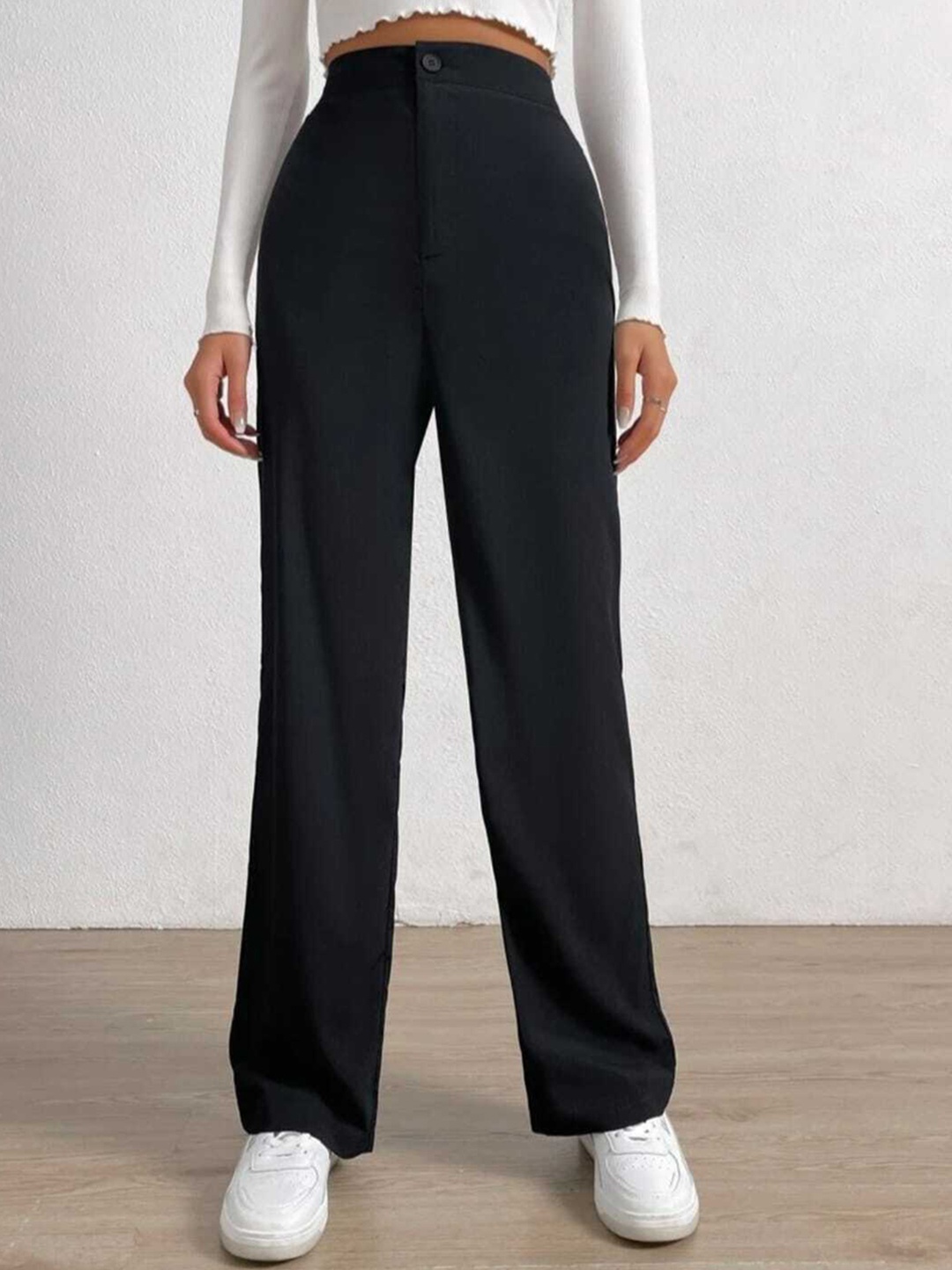 Next One Women Relaxed Straight Leg Loose Fit High-Rise Easy Wash Parallel Trousers, Black
Next One Women Relaxed Straight Leg Loose Fit High-Rise Easy Wash Parallel Trousers, Black