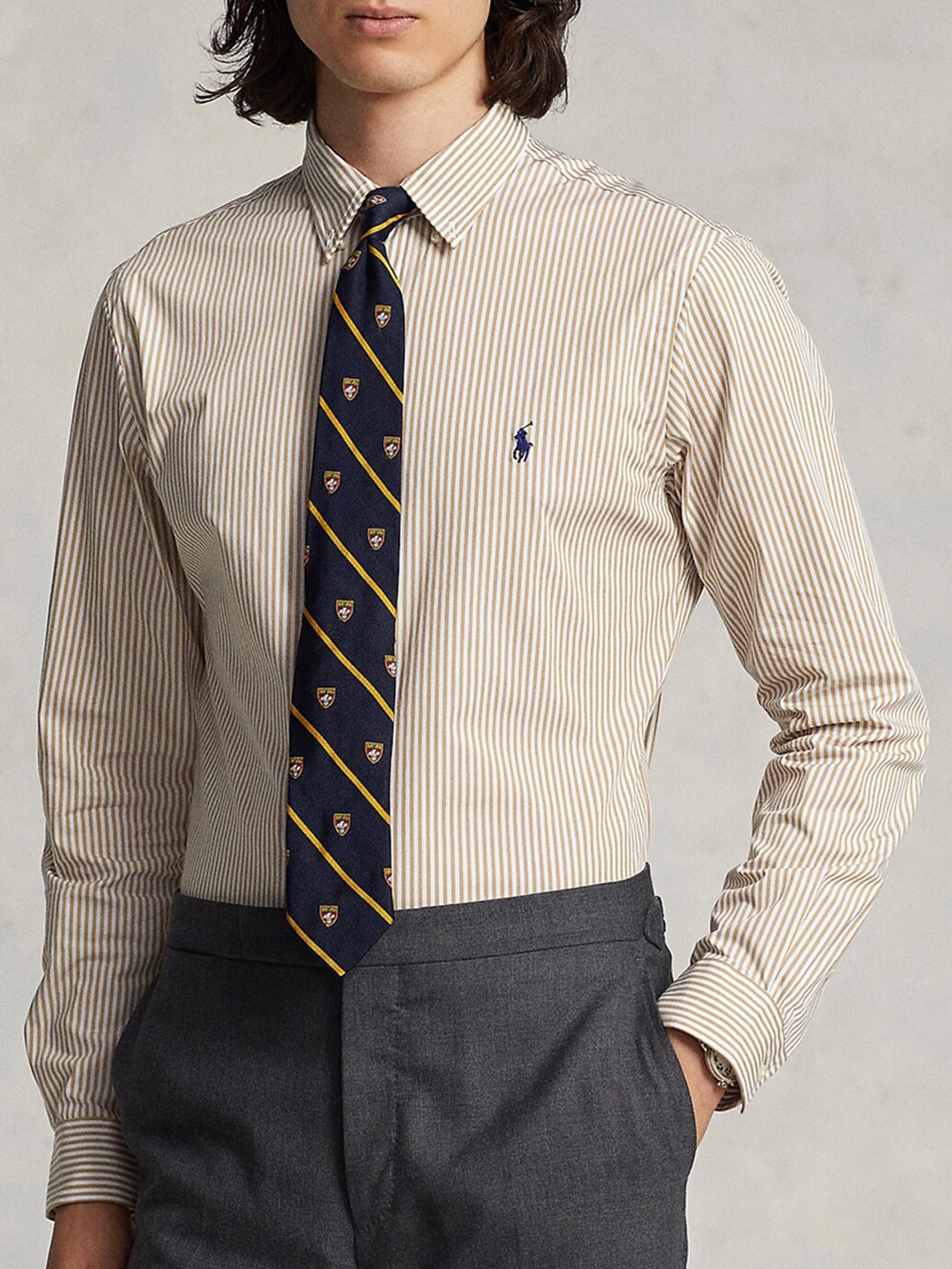 Polo Ralph Lauren Vertical Striped Button-Down Collar Denim Cotton Casual Shirt, Beige
Polo Ralph Lauren Vertical Striped Button-Down Collar Denim Cotton Casual Shirt, Beige