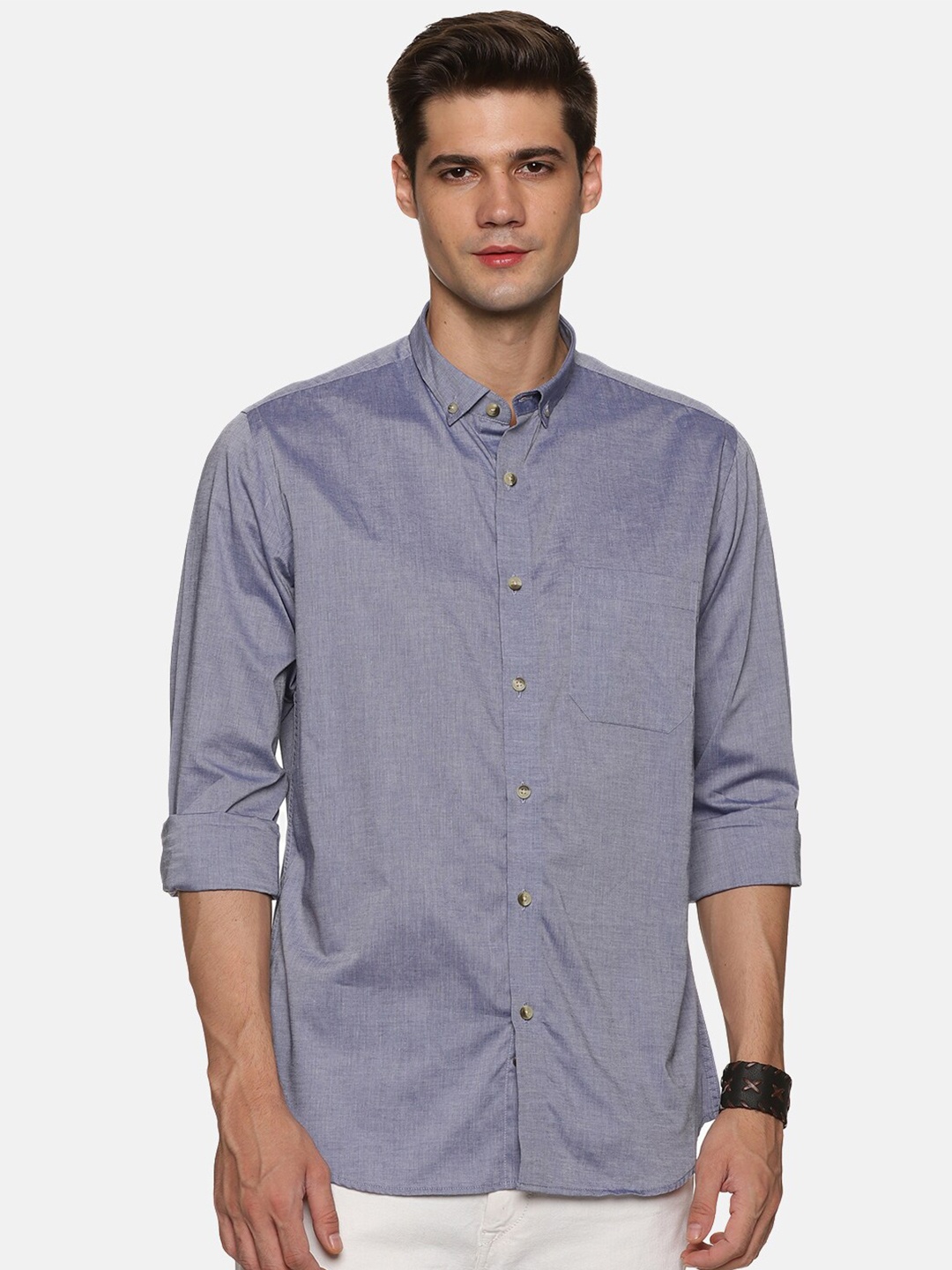 DON VINO Classic Opaque Casual Cotton Shirt, Blue