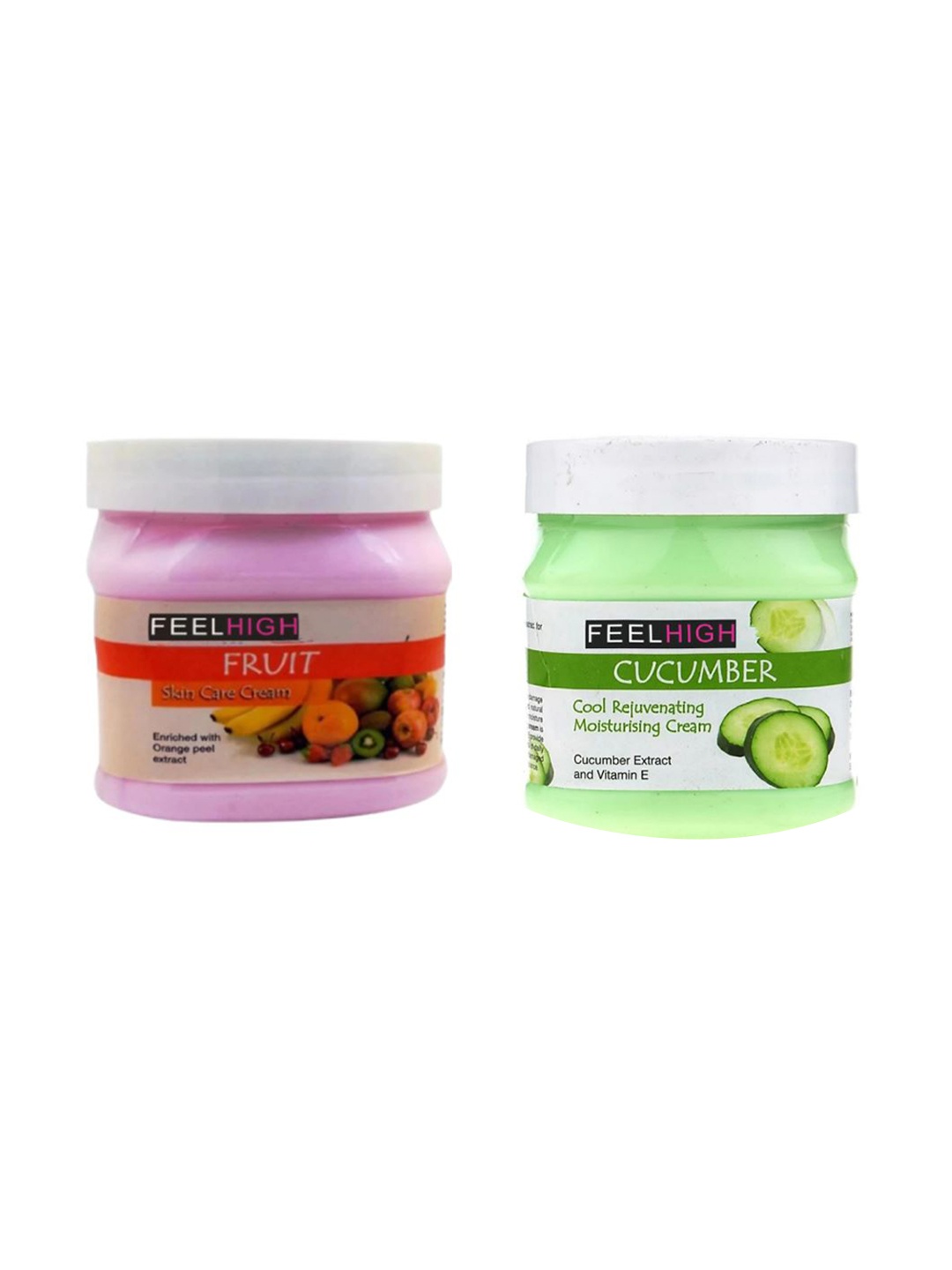 FEELHIGH Set Of 2 Fruit & Cucumber Cream Face & Body Moisturizer - 500ml Each, Green
FEELHIGH Set Of 2 Fruit & Cucumber Cream Face & Body Moisturizer - 500ml Each, Green