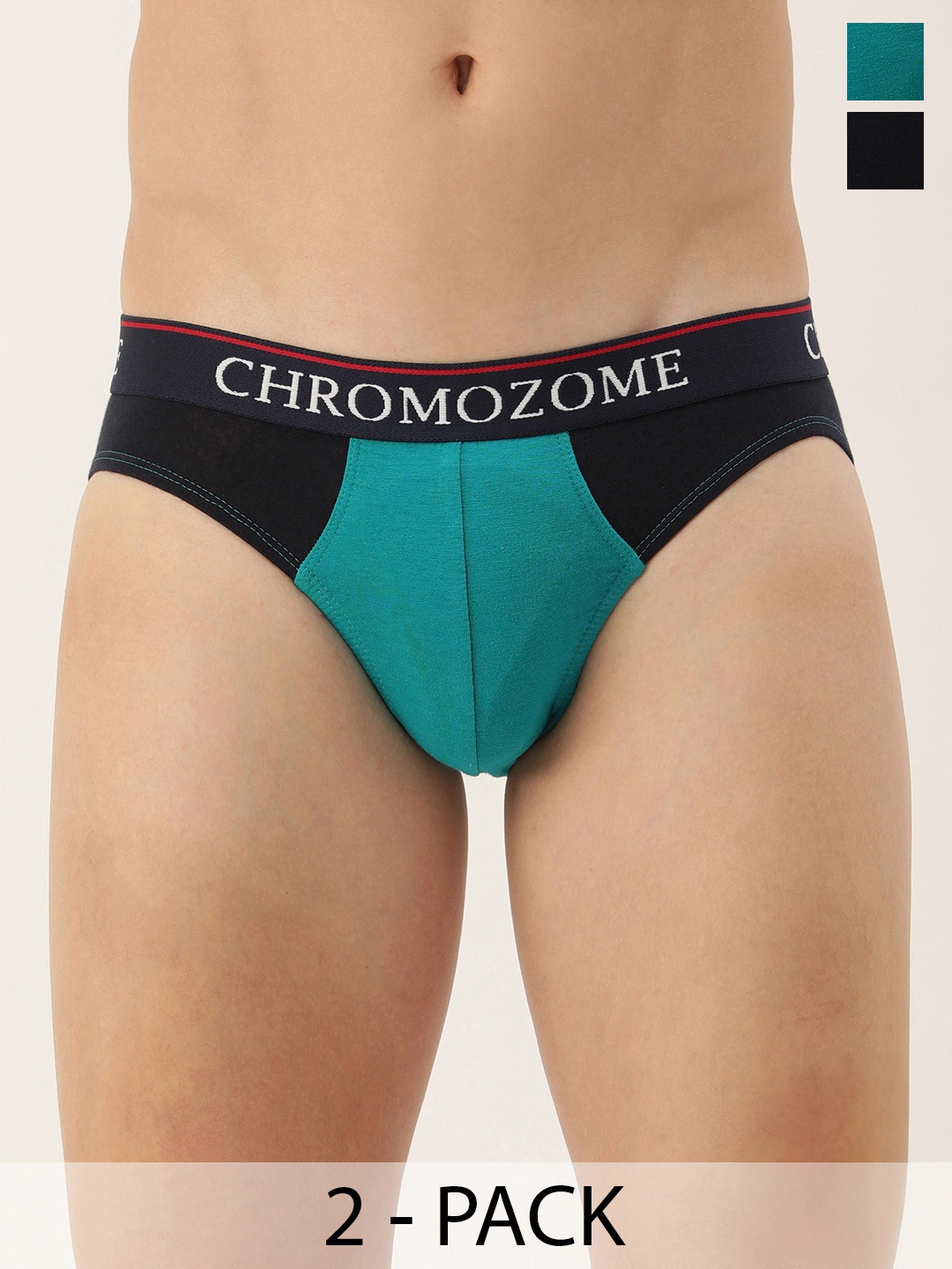Chromozome Men Pack of 2 Premium Colourblocked Mid-Rise Briefs 8902733647229, Turquoise blue
Chromozome Men Pack of 2 Premium Colourblocked Mid-Rise Briefs 8902733647229, Turquoise blue
