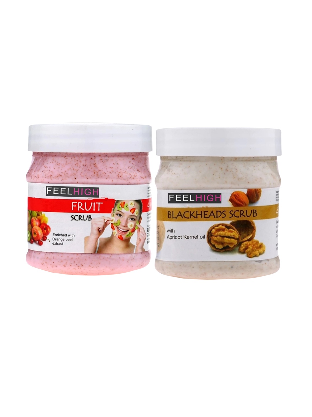 FEELHIGH Set Of 2 Fruit & Apricot Kernel Oil For Face & Body Exfoliators 500 ml Each, Multi
FEELHIGH Set Of 2 Fruit & Apricot Kernel Oil For Face & Body Exfoliators 500 ml Each, Multi