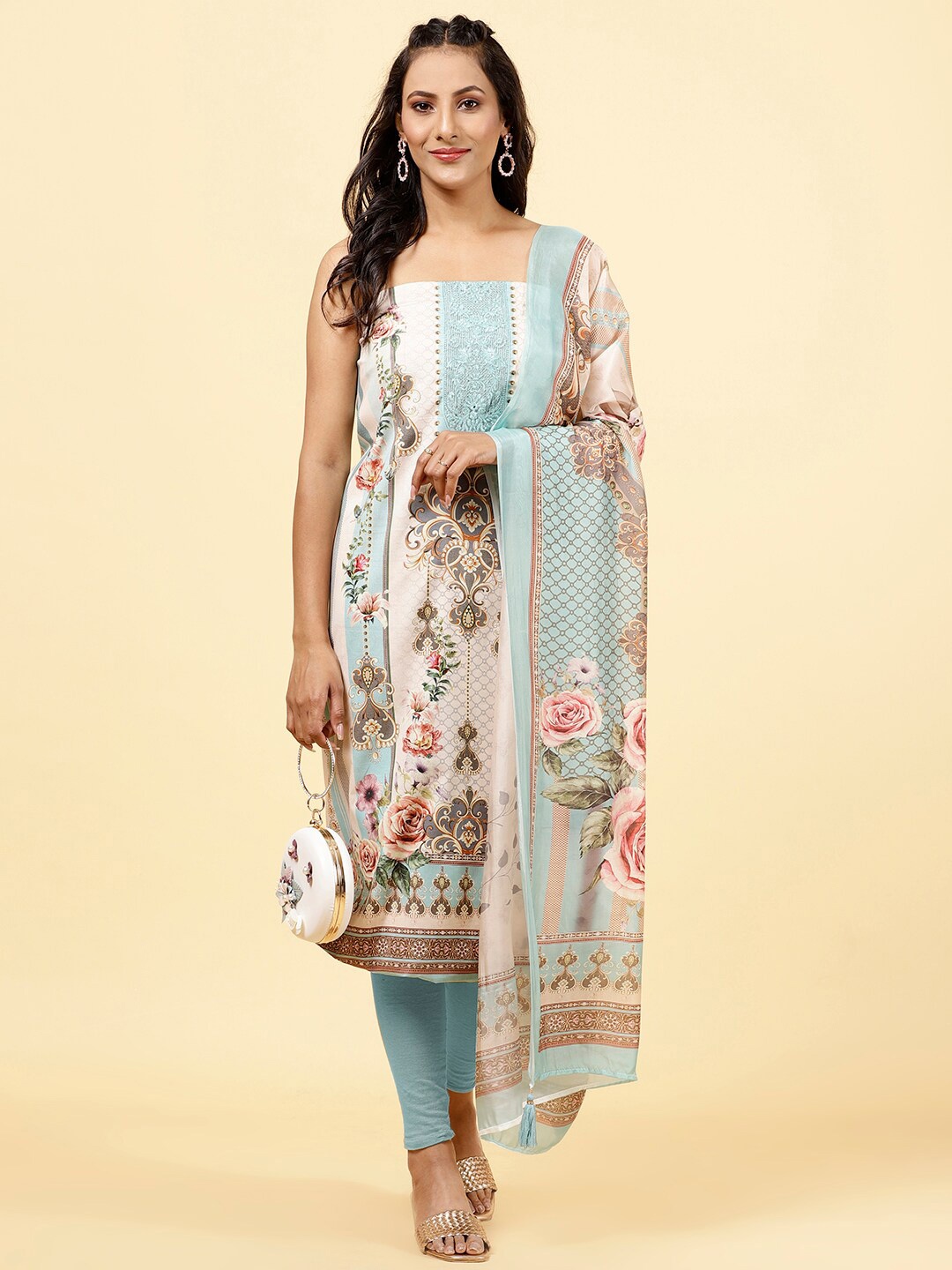 Meena Bazaar Ethnic Motifs Printed Art Silk Unstitched Dress Material, Beige
Meena Bazaar Ethnic Motifs Printed Art Silk Unstitched Dress Material, Beige