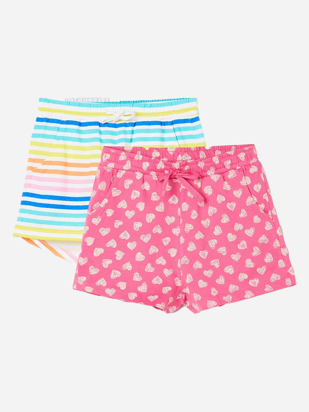 Fame Forever by Lifestyle Girls Pack Of 2 Mid-Rise Cotton Shorts, Pink