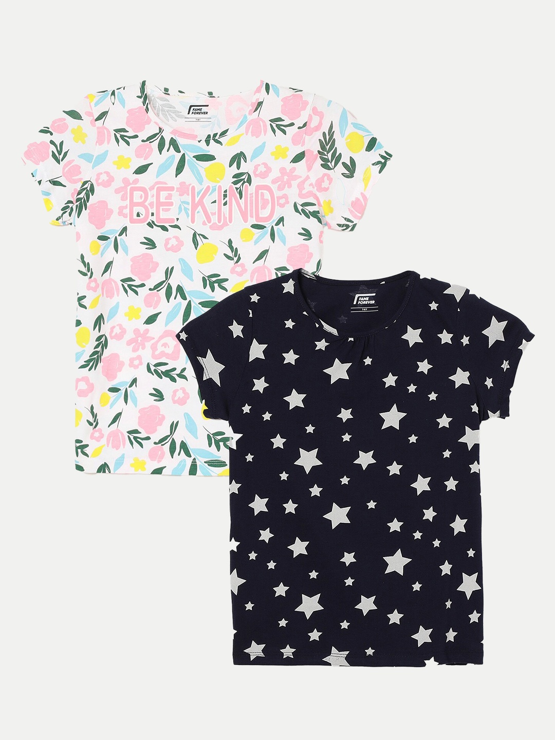 Fame Forever by Lifestyle Girls Pack Of 2 Geometric Printed Pure Cotton T-Shirt, Blue
Fame Forever by Lifestyle Girls Pack Of 2 Geometric Printed Pure Cotton T-Shirt, Blue