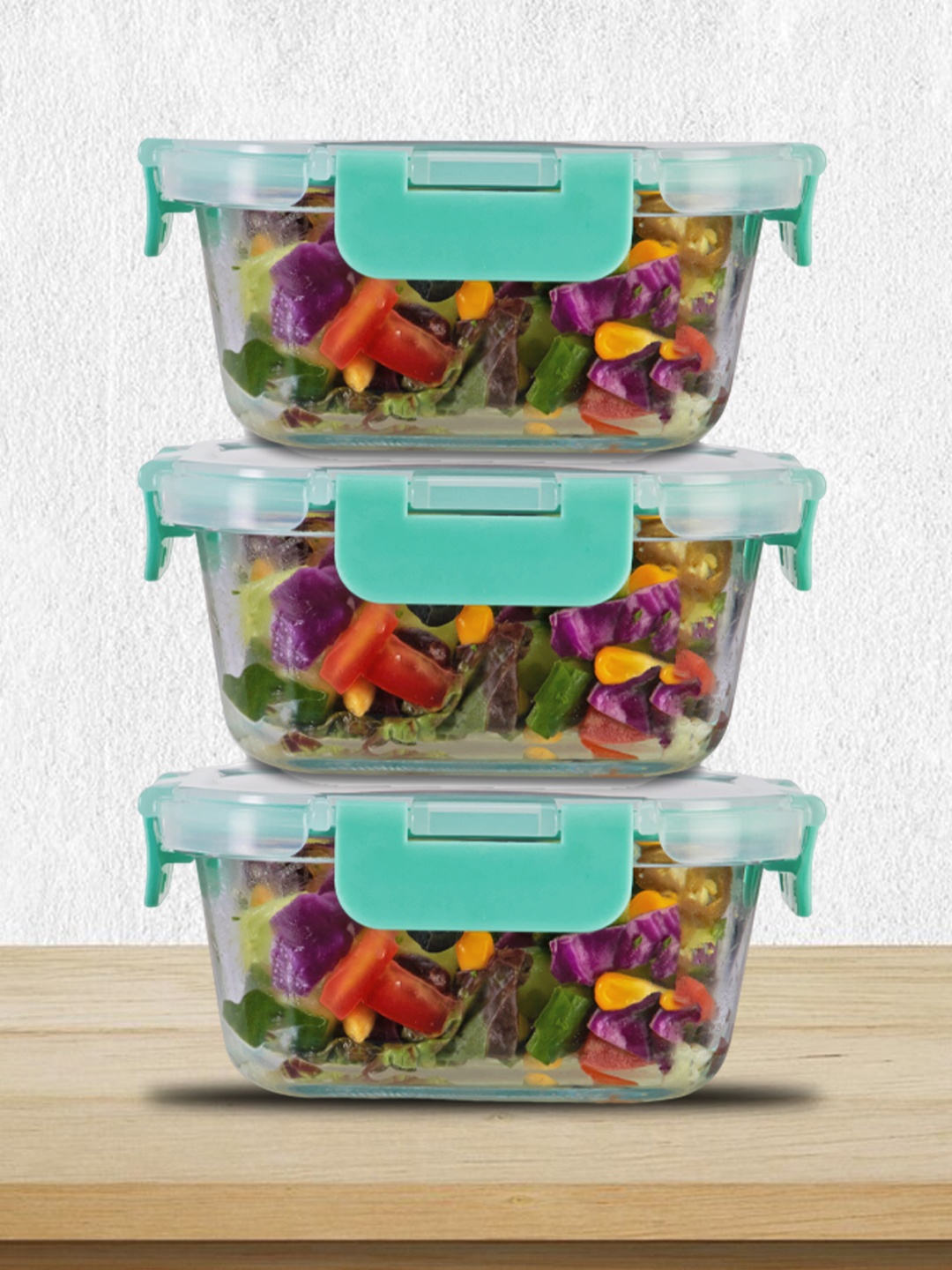 Allo Set of 3 FoodSafe Microwave Safe Borosilicate Glass Fridge Storage Containers 520ml, Green
Allo Set of 3 FoodSafe Microwave Safe Borosilicate Glass Fridge Storage Containers 520ml, Green