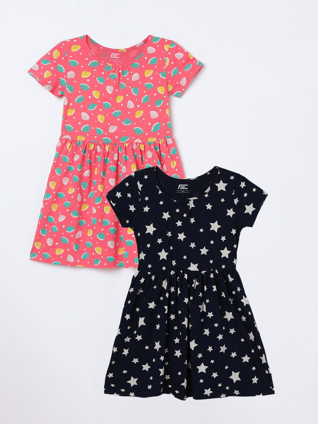 Fame Forever by Lifestyle Girls Pack Of 2 Printed Pure Cotton Fit & Flare Dresses, Navy blue
Fame Forever by Lifestyle Girls Pack Of 2 Printed Pure Cotton Fit & Flare Dresses, Navy blue