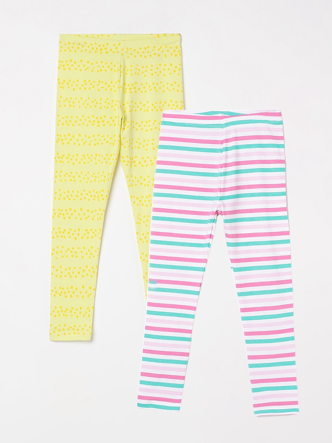 Fame Forever by Lifestyle Girls Pack Of 2 Ankle-Length Cotton Leggings, White
