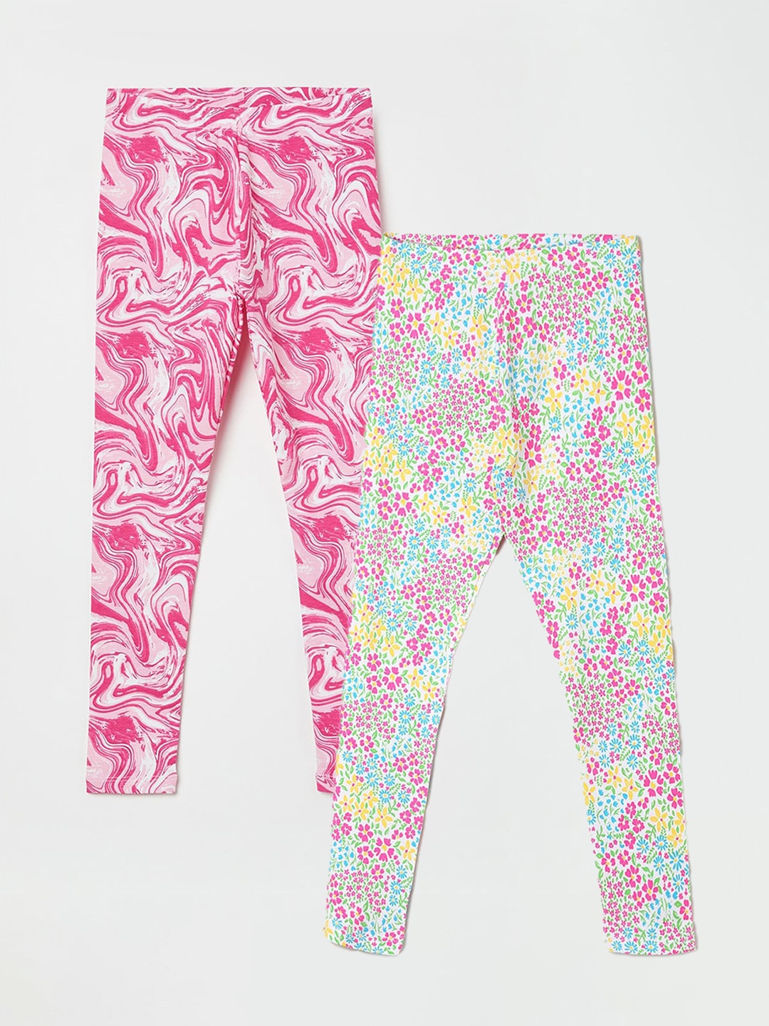 Fame Forever by Lifestyle Girls Pack Of 2 Printed Ankle-Length Leggings, White