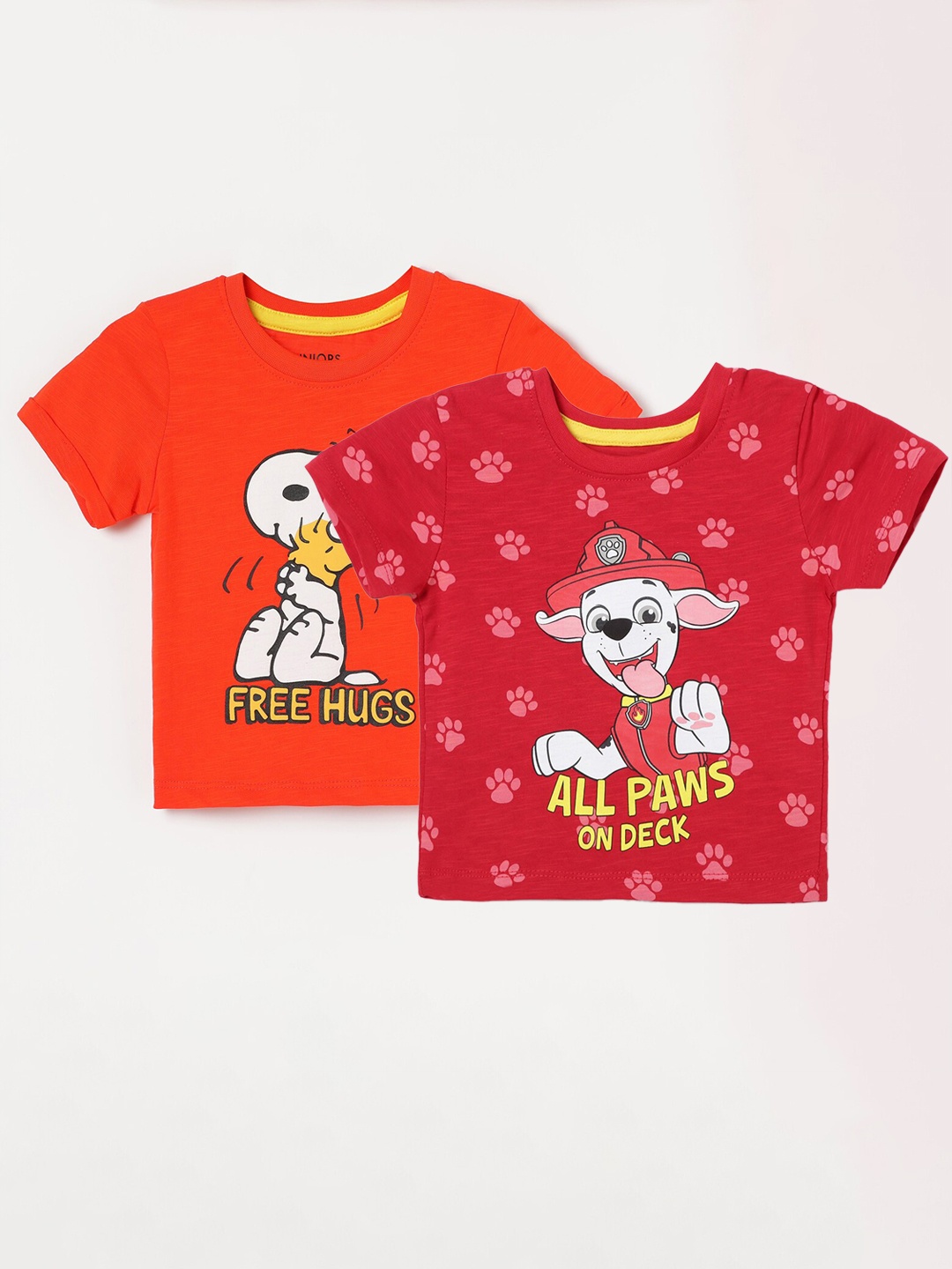 Juniors by Lifestyle Boys Pack Of 2 Paw Petrol & Snoopy Printed Pure Cotton T-Shirts, Red
Juniors by Lifestyle Boys Pack Of 2 Paw Petrol & Snoopy Printed Pure Cotton T-Shirts, Red