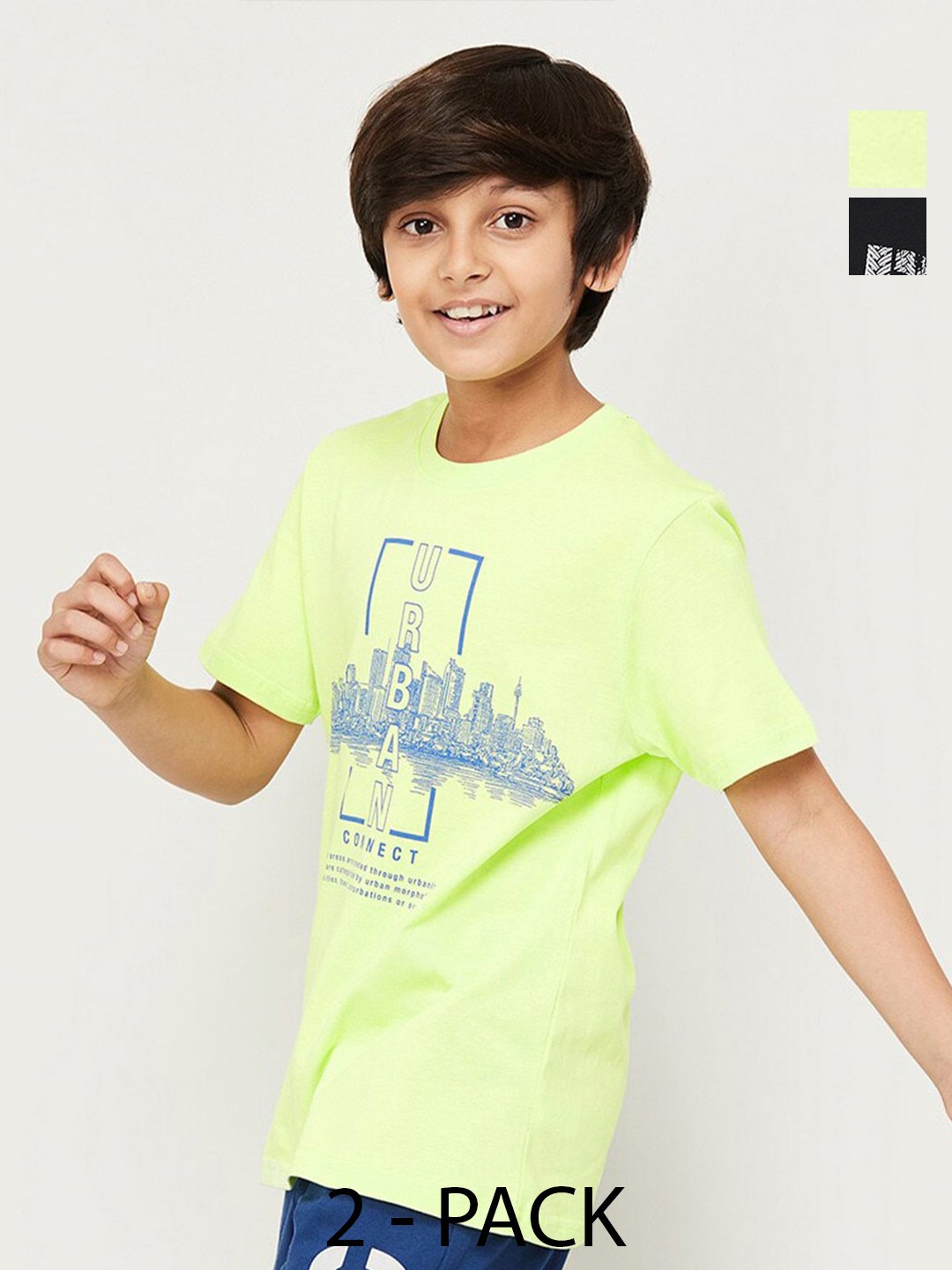 Fame Forever by Lifestyle Boys Pack Of 2 Printed Pure Cotton T-Shirt, Fluorescent green
Fame Forever by Lifestyle Boys Pack Of 2 Printed Pure Cotton T-Shirt, Fluorescent green