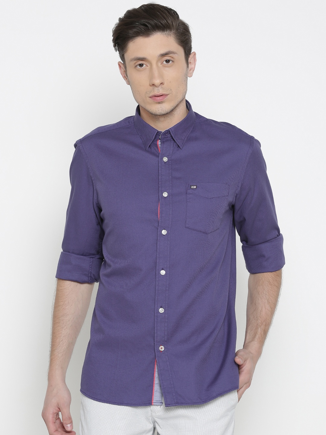 Arrow Sport Men Blue Slim Fit Solid Casual Shirt