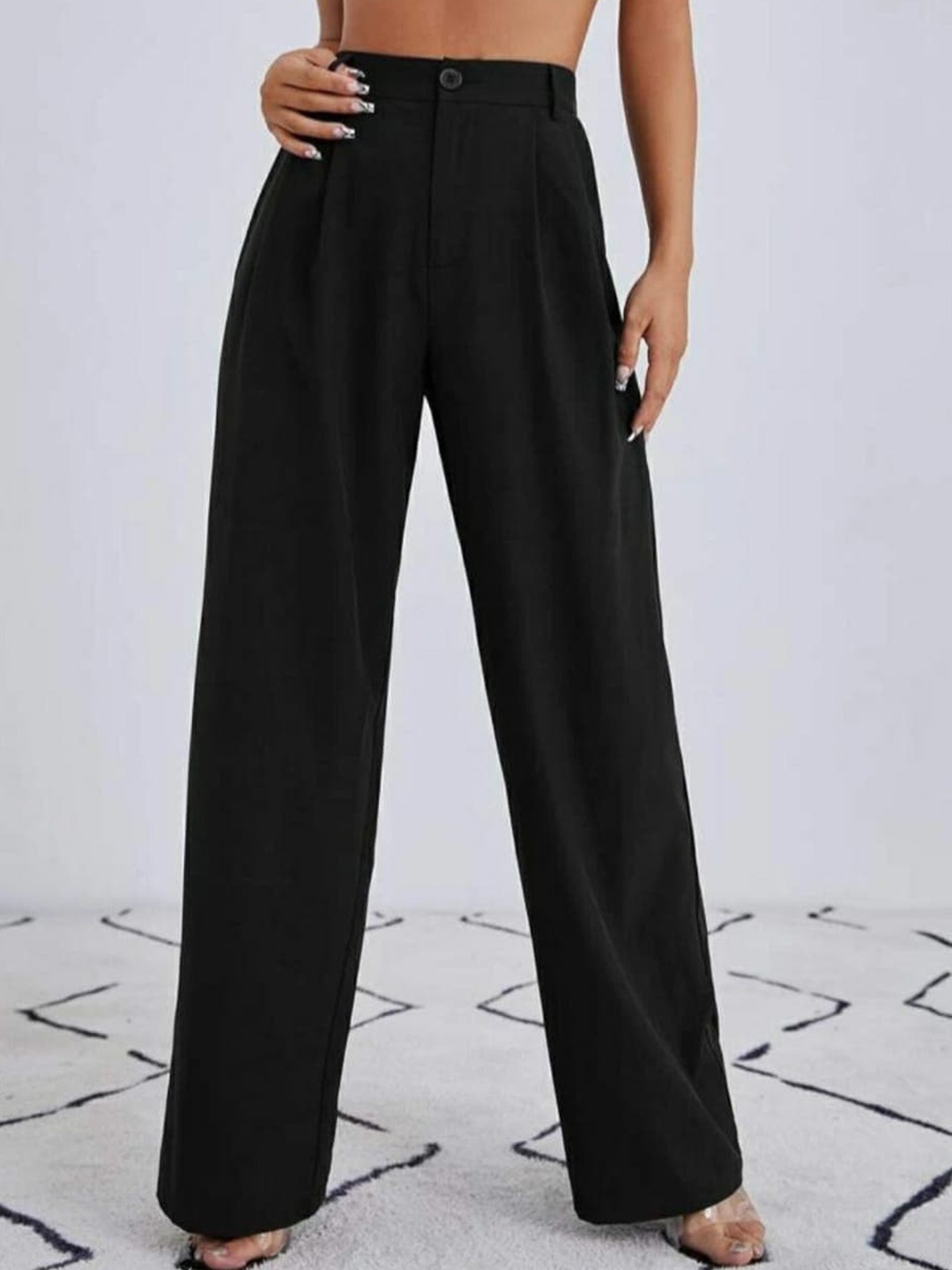 Next One Women Relaxed Straight Leg Loose Fit High-Rise Easy Wash Parallel Trousers, Black
Next One Women Relaxed Straight Leg Loose Fit High-Rise Easy Wash Parallel Trousers, Black