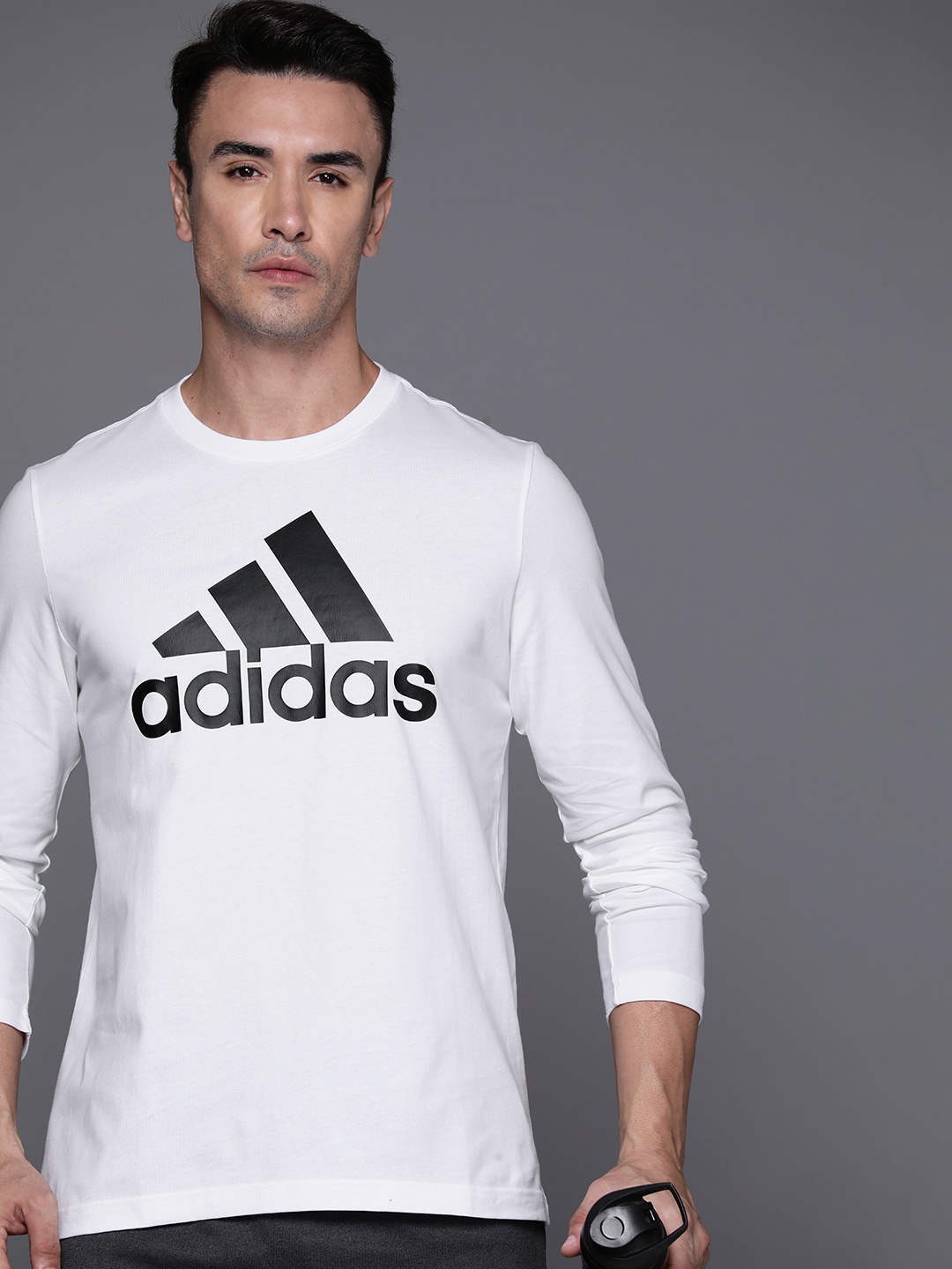 ADIDAS Essentials Long Sleeve Brand Logo Printed Pure Cotton T-shirt, White
ADIDAS Essentials Long Sleeve Brand Logo Printed Pure Cotton T-shirt, White