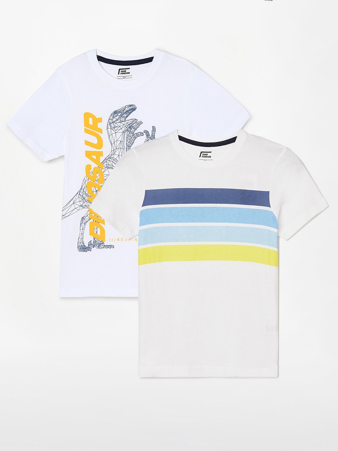 Fame Forever by Lifestyle Boys Pack Of 2 Printed Round Neck Cotton Casual T-Shirts, White
Fame Forever by Lifestyle Boys Pack Of 2 Printed Round Neck Cotton Casual T-Shirts, White