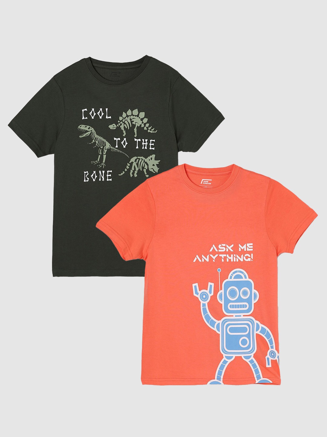 Fame Forever by Lifestyle Boys Pack Of 2 Graphic Printed Cotton T-Shirts, Coral
Fame Forever by Lifestyle Boys Pack Of 2 Graphic Printed Cotton T-Shirts, Coral