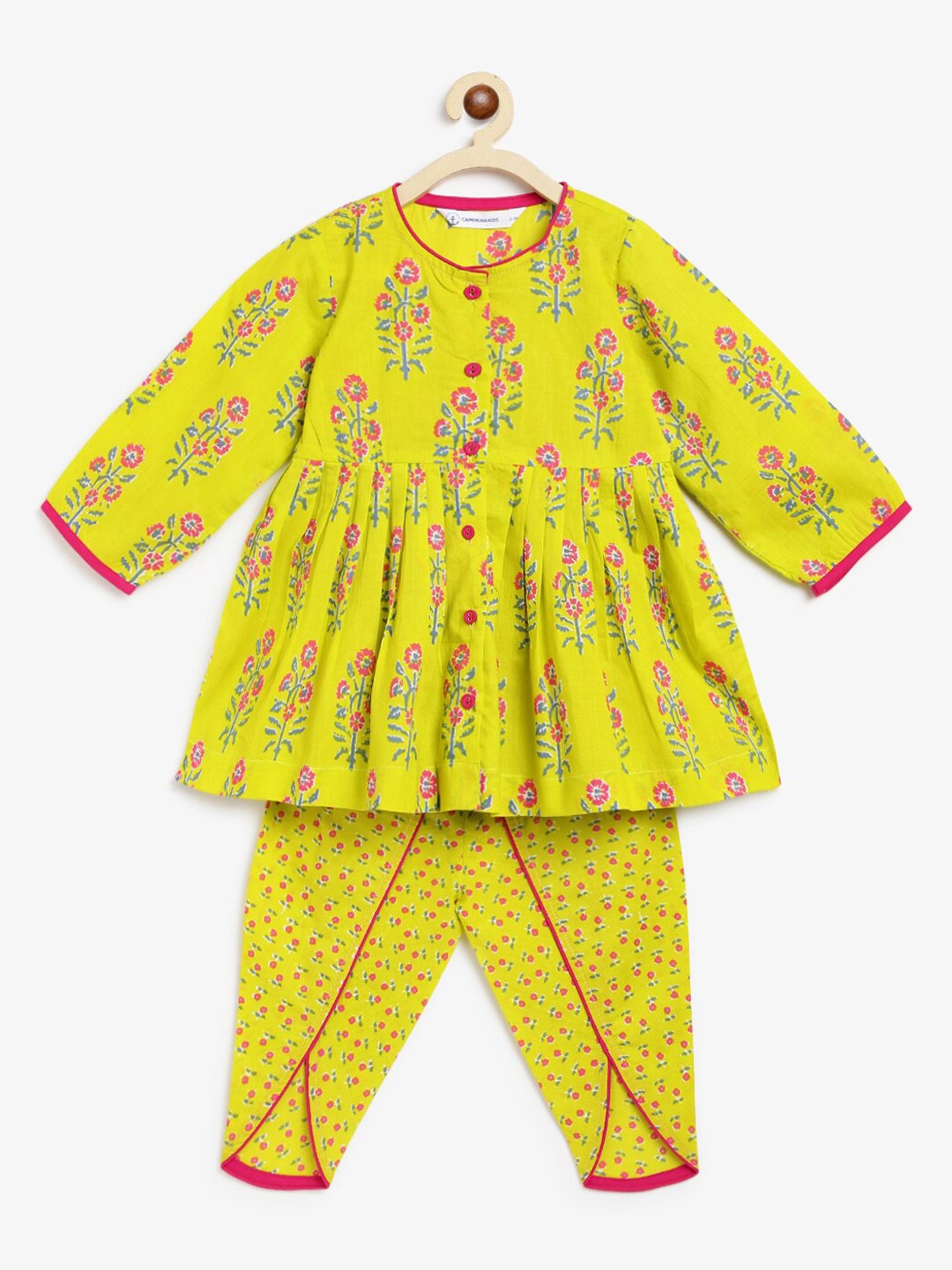 Campana Girls Ethnic Motifs Printed Empire Pure Cotton Kurta with Dhoti Pants, Lime green
Campana Girls Ethnic Motifs Printed Empire Pure Cotton Kurta with Dhoti Pants, Lime green
