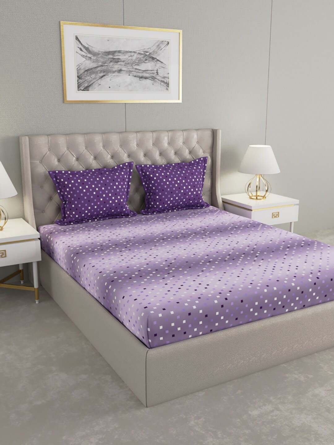Raymond Home Camphor Purple & White Geometric 140 TC Queen Bedsheet with 2 Pillow Covers
Raymond Home Camphor Purple & White Geometric 140 TC Queen Bedsheet with 2 Pillow Covers