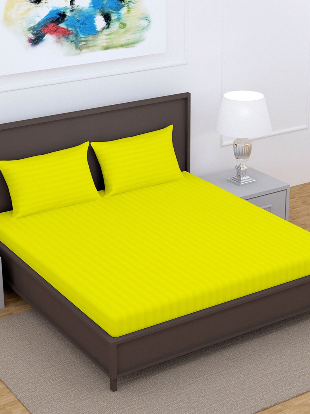 Divine Casa Yellow Striped 220 TC Pure Cotton King Bedsheet With 2 Pillow Covers
Divine Casa Yellow Striped 220 TC Pure Cotton King Bedsheet With 2 Pillow Covers