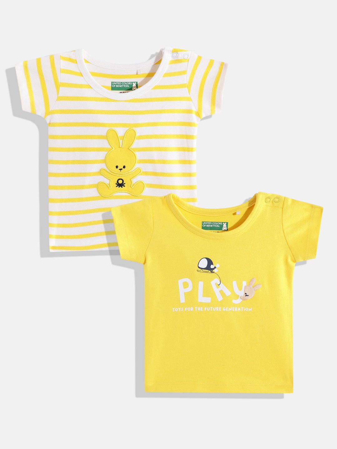 United Colors of Benetton Infant Boys Pack of 2 Typography Printed Pure Cotton T-shirt, Yellow
United Colors of Benetton Infant Boys Pack of 2 Typography Printed Pure Cotton T-shirt, Yellow