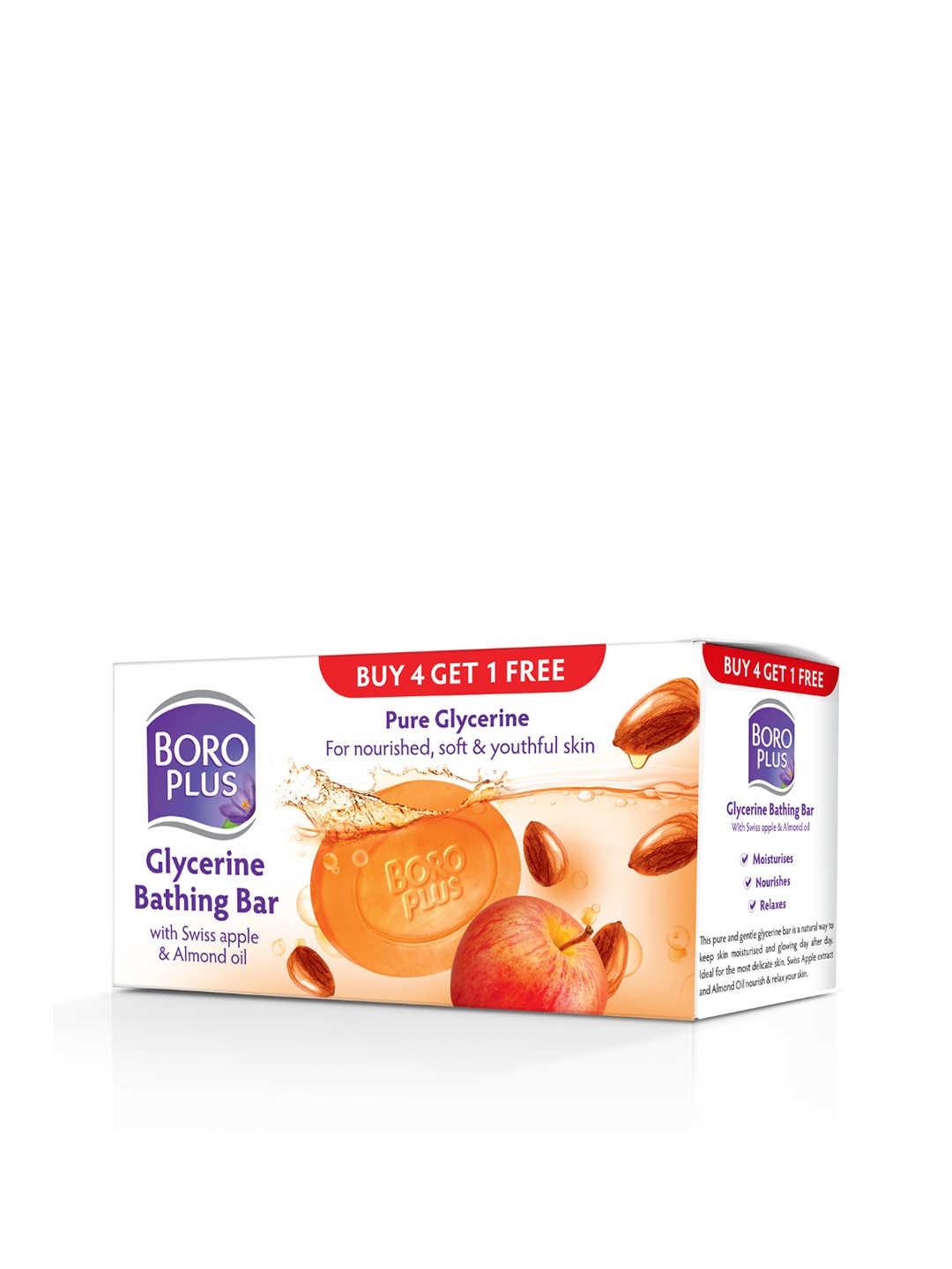 BOROPLUS Set of 5 Pure Glycerine Bathing Bar with Swiss Apple & Almond Oil - 125 g Each, Brown
BOROPLUS Set of 5 Pure Glycerine Bathing Bar with Swiss Apple & Almond Oil - 125 g Each, Brown