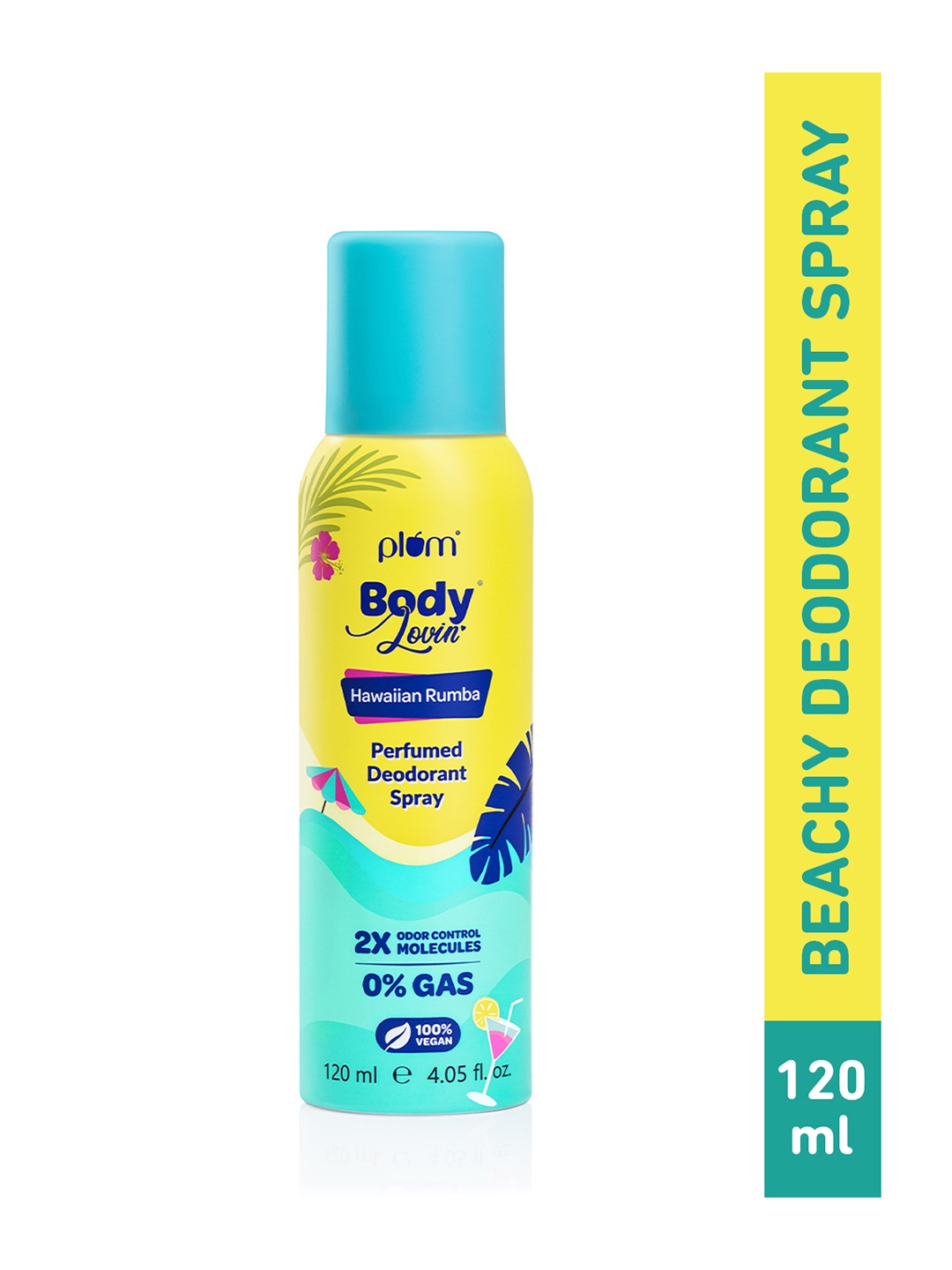 Plum BodyLovin' Hawaiian Rumba Perfumed Deodorant Spray with 2X Odor Control - 120ml, Blue
Plum BodyLovin' Hawaiian Rumba Perfumed Deodorant Spray with 2X Odor Control - 120ml, Blue
