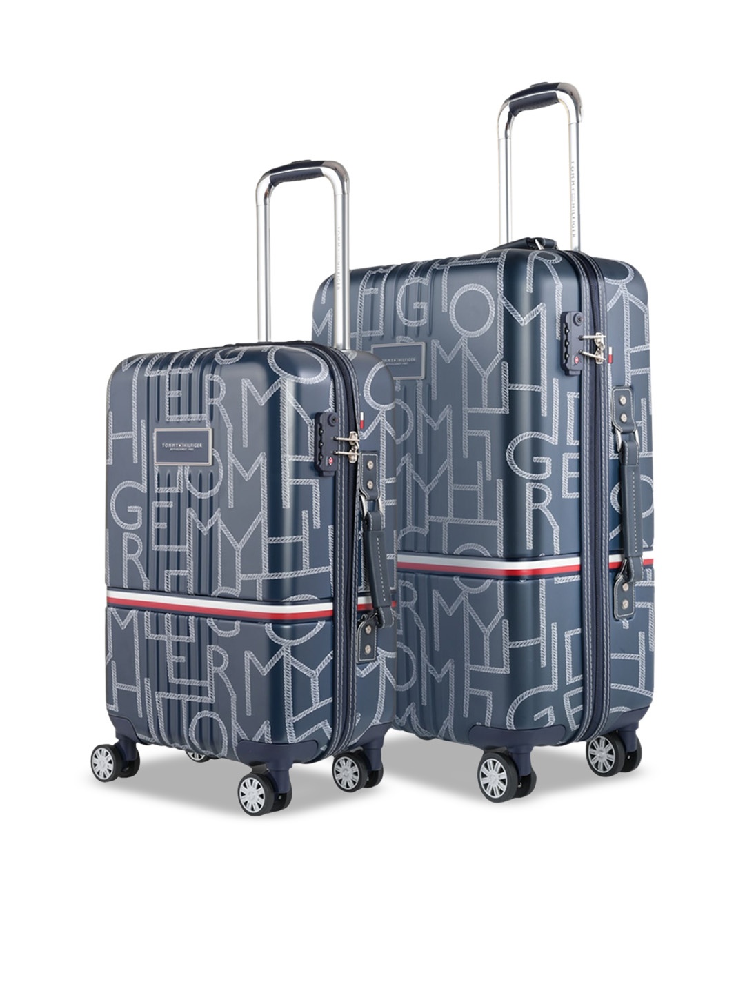 Tommy Hilfiger Unisex Set Of 2 Printed Water Resistant Hard-Sided Trolley Suitcases, Navy blue
Tommy Hilfiger Unisex Set Of 2 Printed Water Resistant Hard-Sided Trolley Suitcases, Navy blue