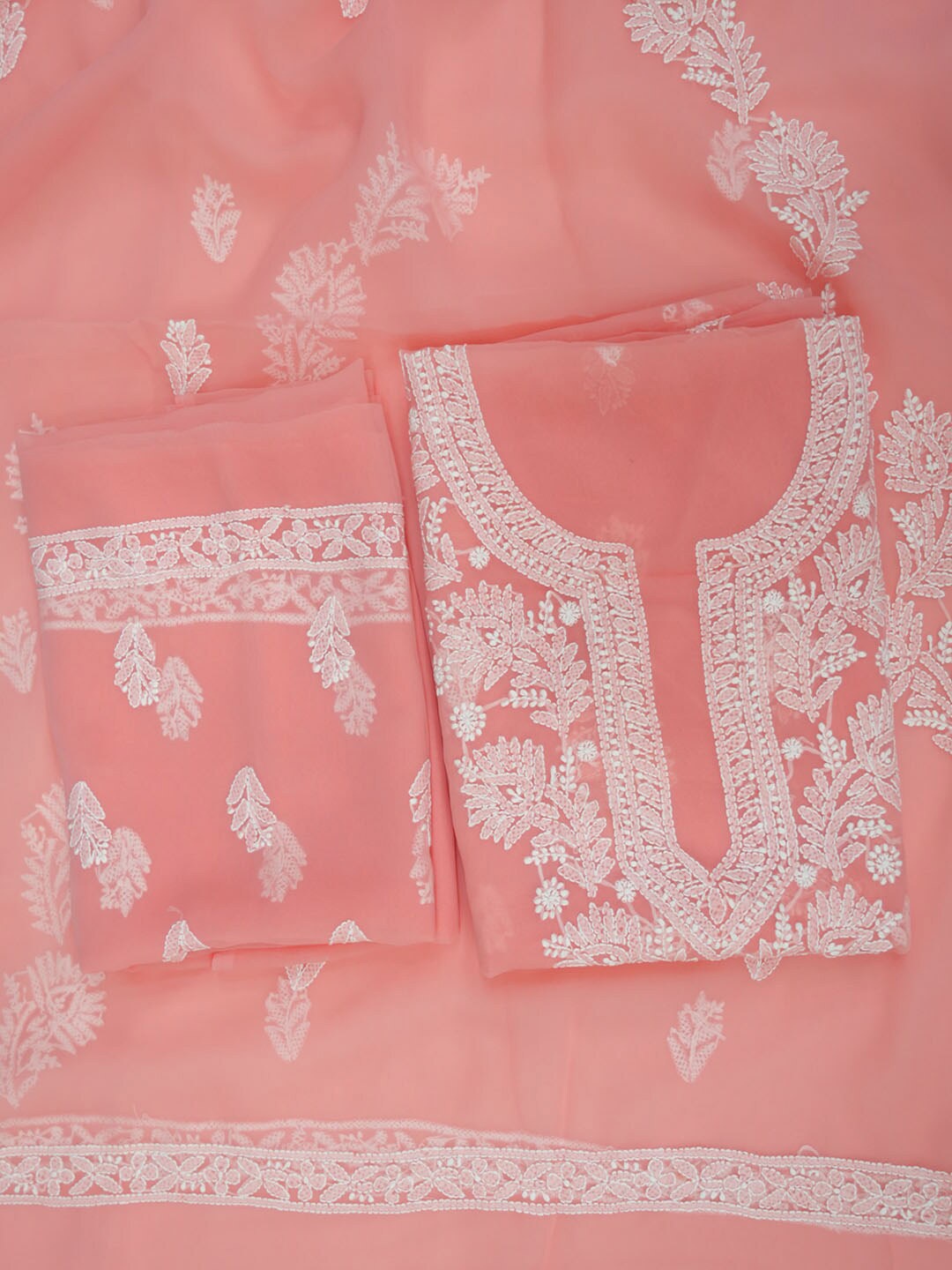 PARAMOUNT CHIKAN Ethnic Motifs Embroidered Chikankari Unstitched Dress Material, Coral
PARAMOUNT CHIKAN Ethnic Motifs Embroidered Chikankari Unstitched Dress Material, Coral