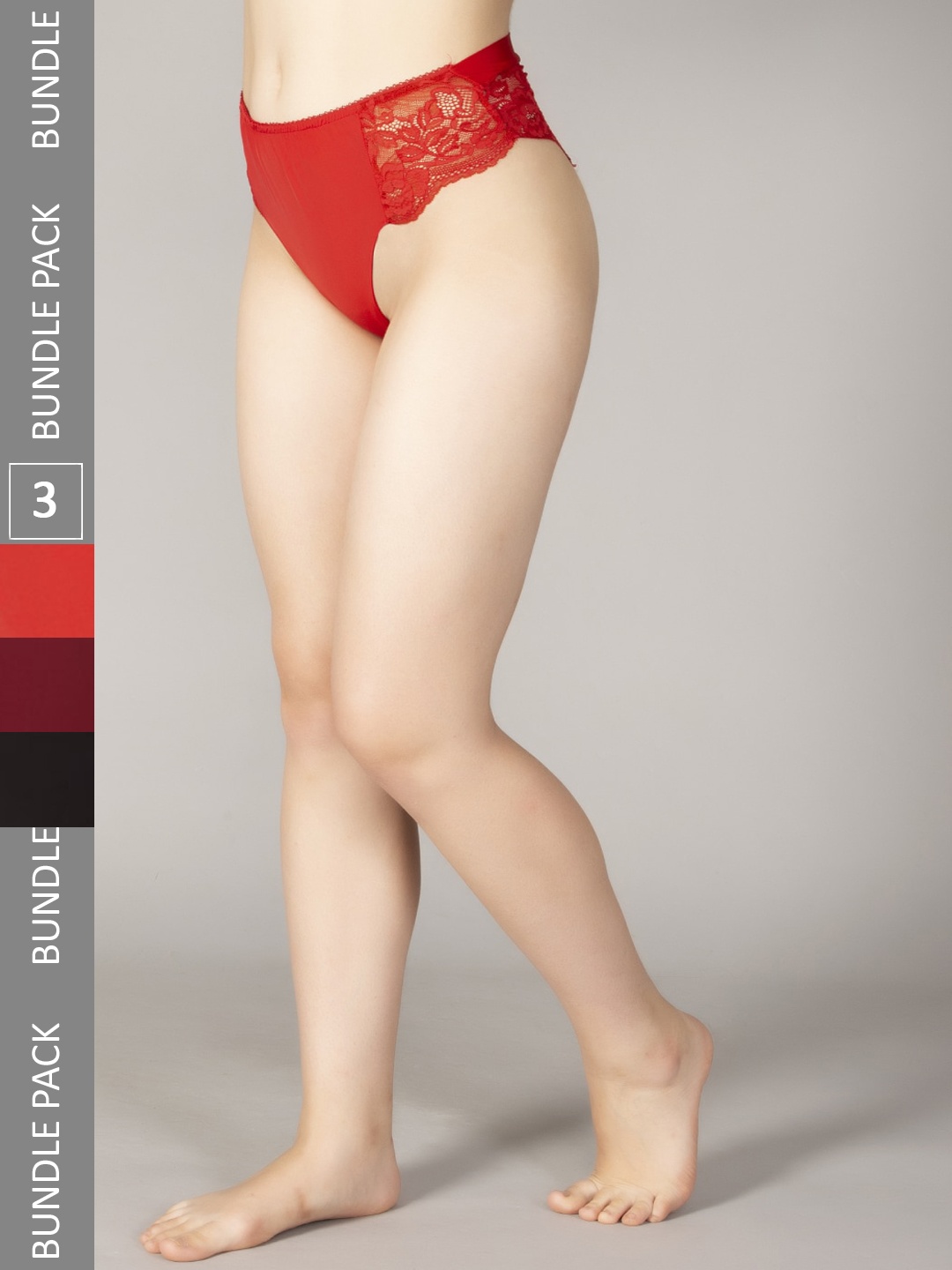 Herryqeal Pack Of 3 Self Design High-Rise Bikini Briefs Sexy lace briefs, Red
Herryqeal Pack Of 3 Self Design High-Rise Bikini Briefs Sexy lace briefs, Red
