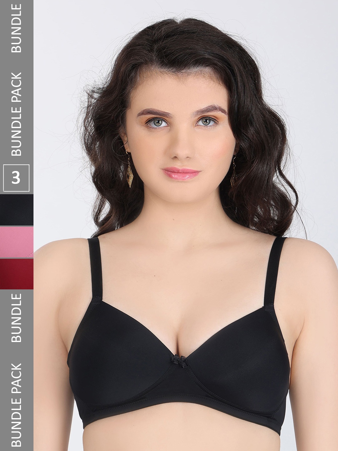 Innocence Pack Of 3 Half Coverage Seamless Lightly Padded Everyday Bras All Day Comfort, Black
Innocence Pack Of 3 Half Coverage Seamless Lightly Padded Everyday Bras All Day Comfort, Black