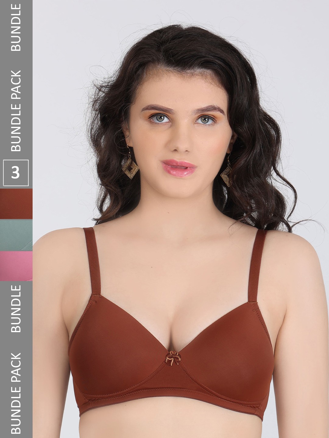 Innocence Pack Of 3 Half Coverage Seamless Lightly Padded Everyday Bras All Day Comfort, Brown
Innocence Pack Of 3 Half Coverage Seamless Lightly Padded Everyday Bras All Day Comfort, Brown