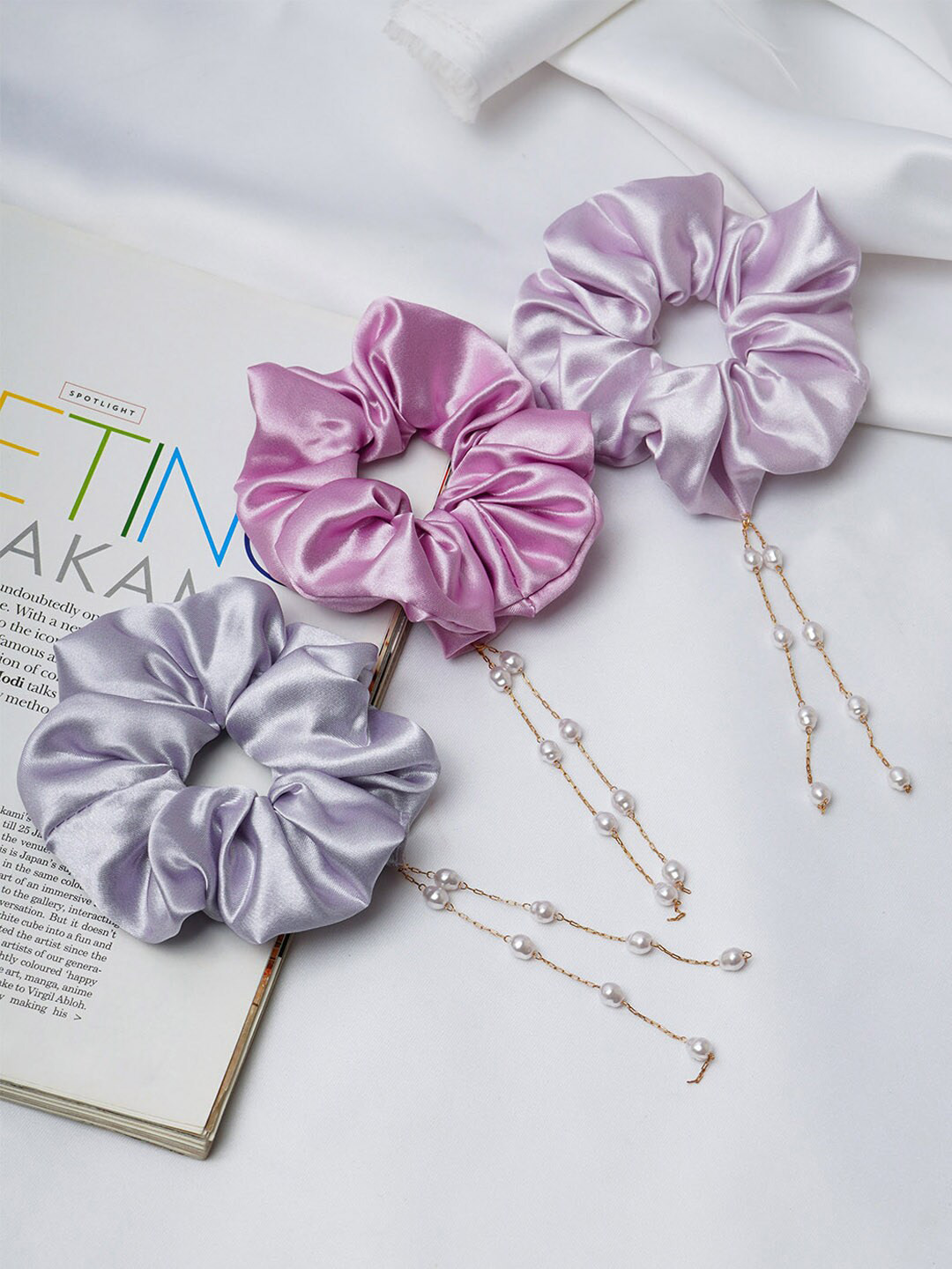 Ferosh Set of 3 Beaded Ponytail Holders, Pink 
Ferosh Set of 3 Beaded Ponytail Holders, Pink