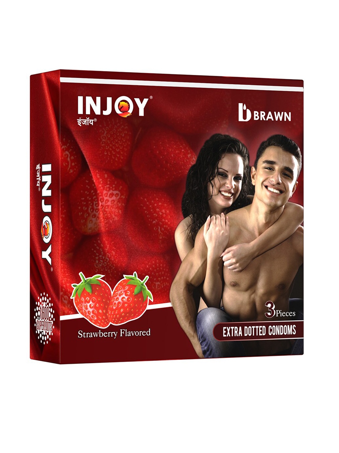 INJOY Set Of 20 Ribbed & Dotted Lubricated Strawberry Flavored Condoms - 3Pcs Each, Red
INJOY Set Of 20 Ribbed & Dotted Lubricated Strawberry Flavored Condoms - 3Pcs Each, Red