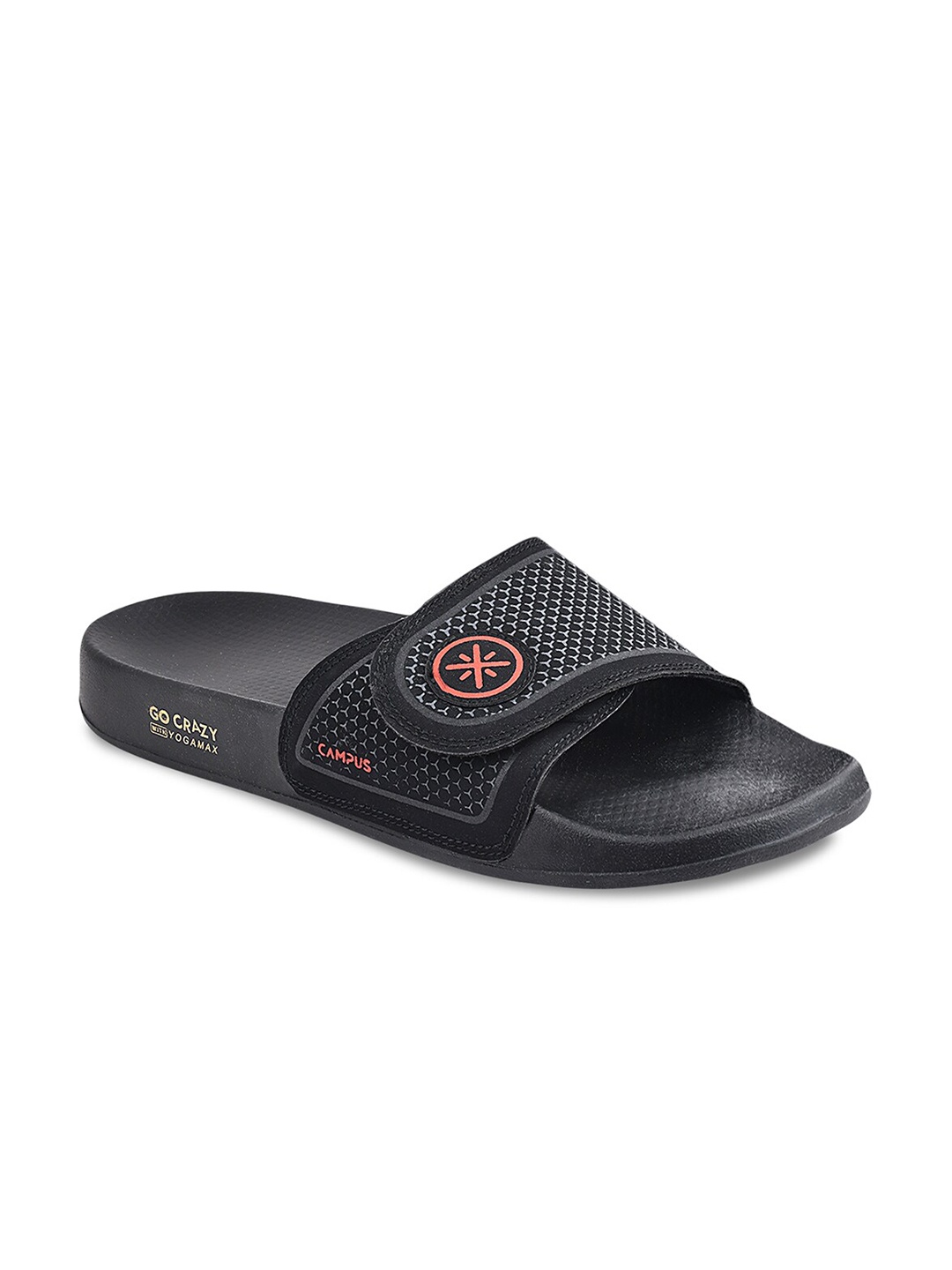 Campus Men Slip-On Sliders, Black