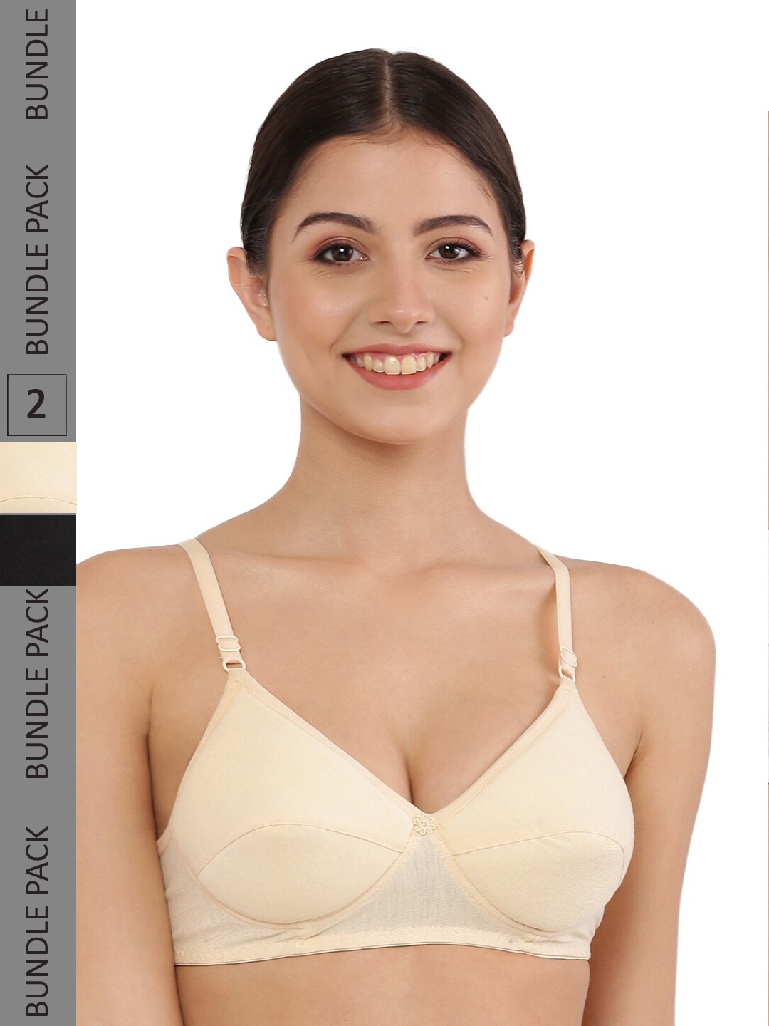 Piylu Pack Of 2 Cotton Push-Up Bra - Removable Padding Full Coverage Super Support, Black
Piylu Pack Of 2 Cotton Push-Up Bra - Removable Padding Full Coverage Super Support, Black