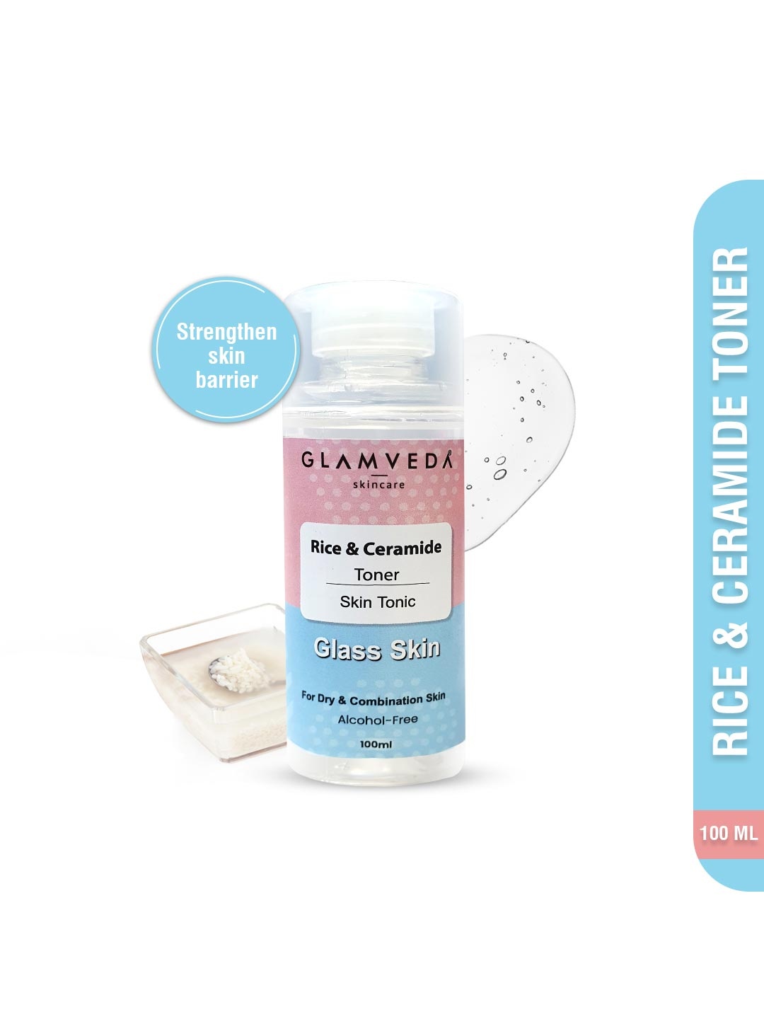 GLAMVEDA Korean Glass Skin Rice & Ceramide Skin Barrier Building & Nourishing Toner 100 ml, Pink
GLAMVEDA Korean Glass Skin Rice & Ceramide Skin Barrier Building & Nourishing Toner 100 ml, Pink