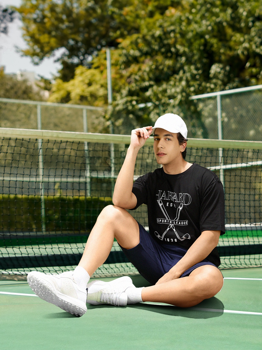 Harvard Printed Pure Cotton T-shirt, Black