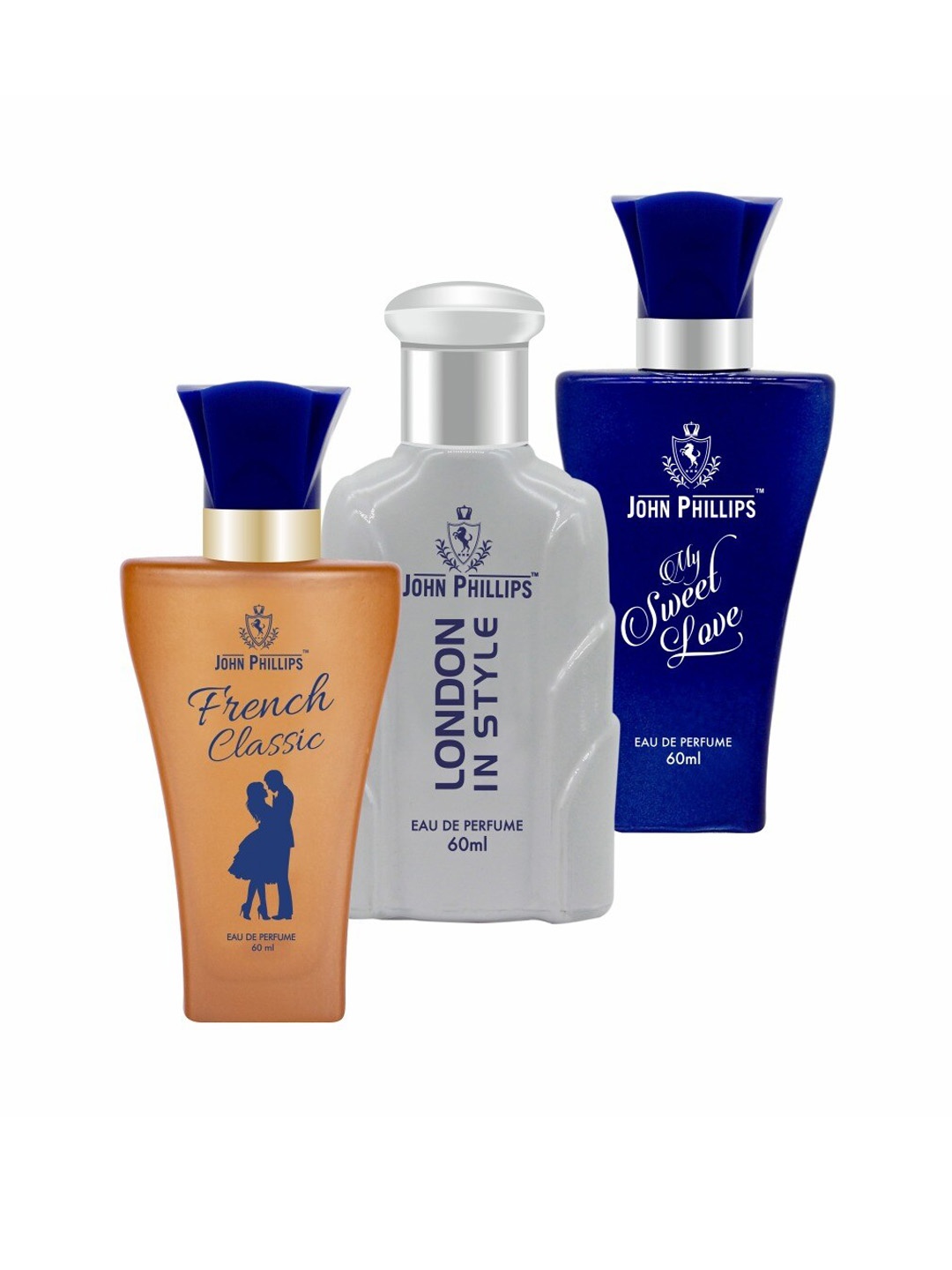 JOHN PHILLIPS Set of 3 EDP 60ml Each-French Classic + London In Style + My Sweet Love, Brown
JOHN PHILLIPS Set of 3 EDP 60ml Each-French Classic + London In Style + My Sweet Love, Brown
