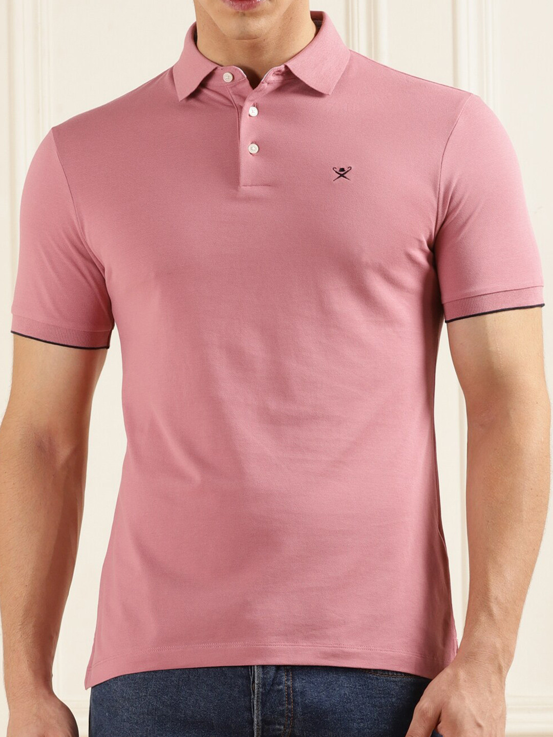 HACKETT LONDON Polo Collar Cotton T-shirt, Pink 
HACKETT LONDON Polo Collar Cotton T-shirt, Pink